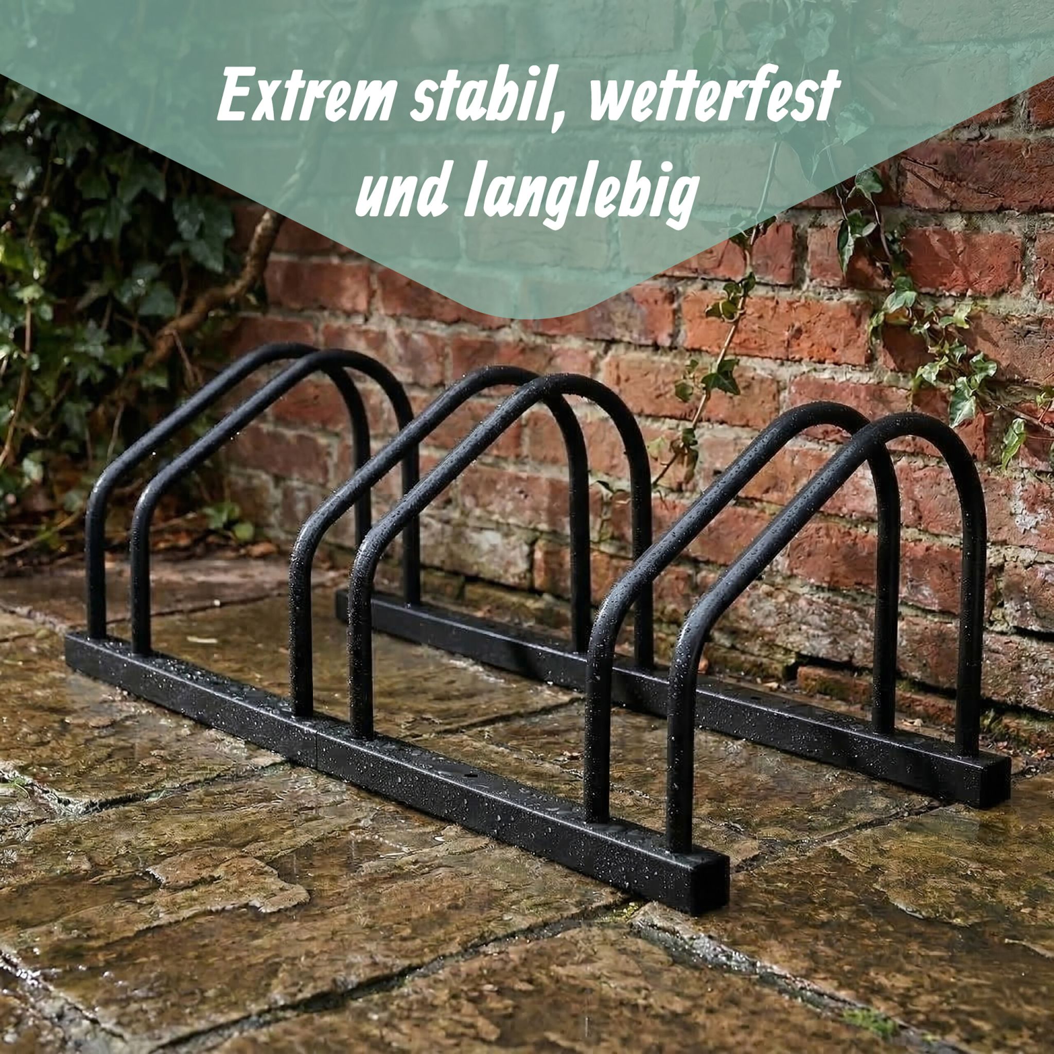 Fahrradständer für Boden und Wandmontage Schwarz von Relaxdays
