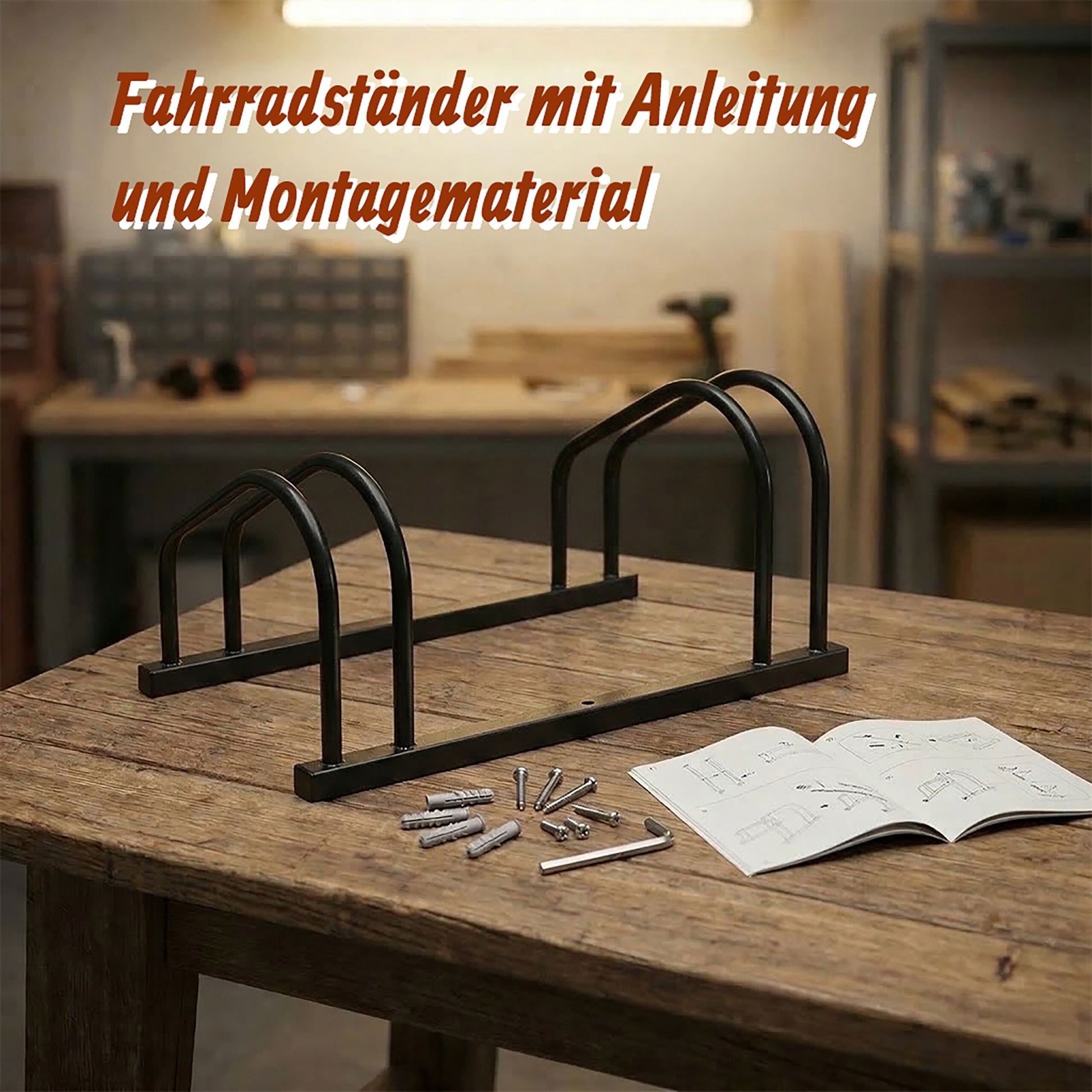 Fahrradständer für Boden und Wandmontage Schwarz von Relaxdays