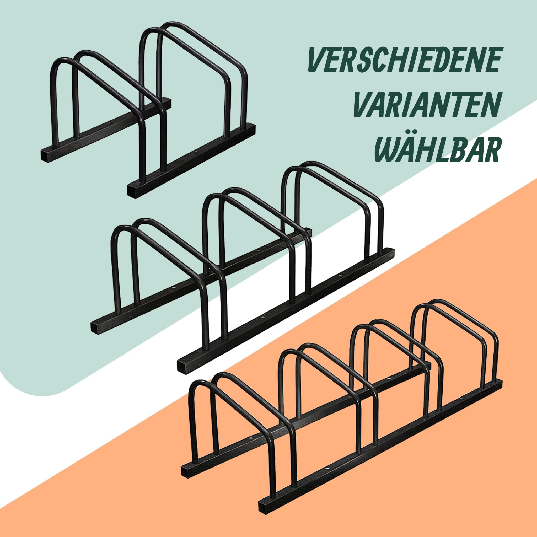 Fahrradständer für Boden und Wandmontage Schwarz von Relaxdays