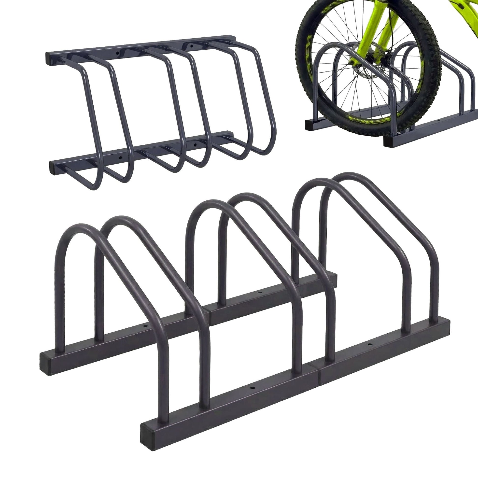Fahrradständer für Boden und Wandmontage Anthrazit von Relaxdays
