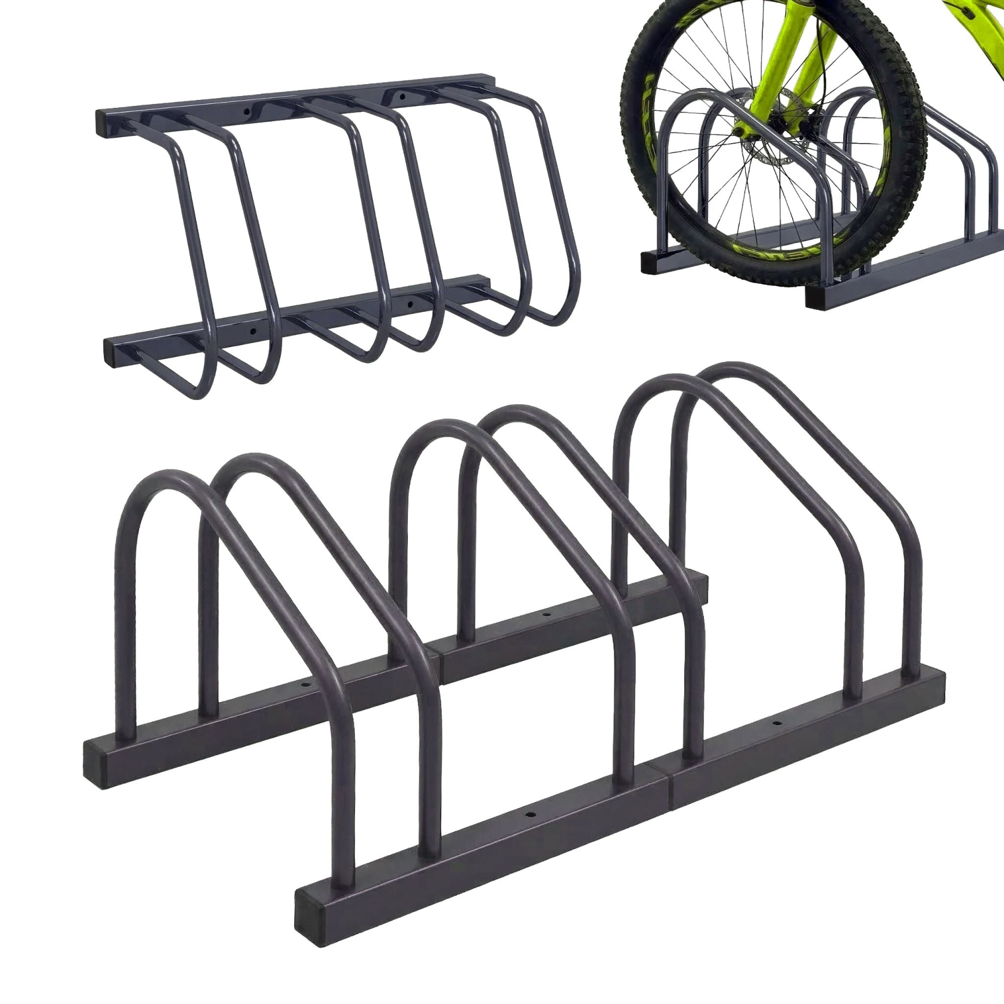 Fahrradständer für Boden und Wandmontage Anthrazit von Relaxdays
