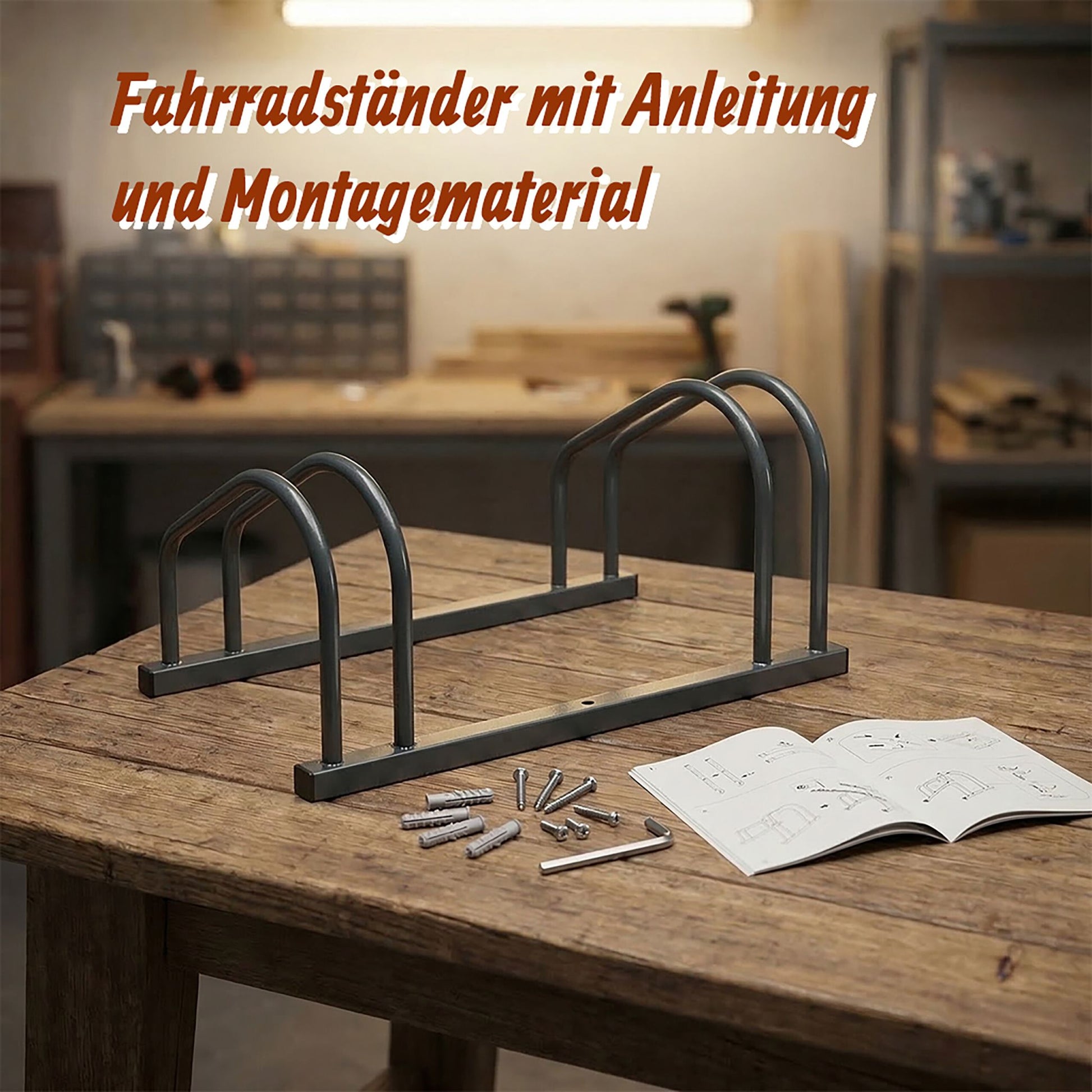 Fahrradständer für Boden und Wandmontage Anthrazit von Relaxdays