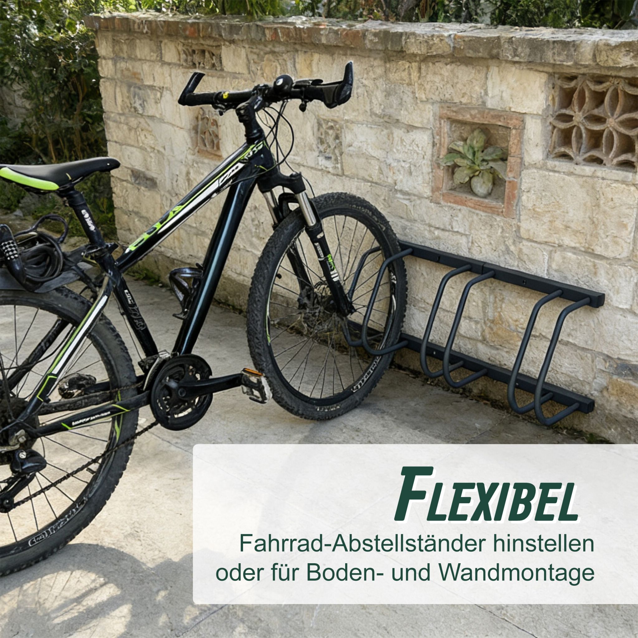 Fahrradständer für Boden und Wandmontage Anthrazit von Relaxdays