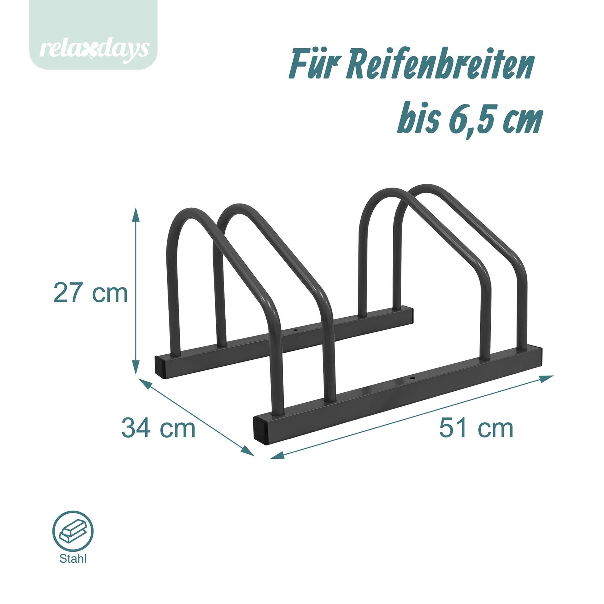 Fahrradständer für Boden und Wandmontage Anthrazit von Relaxdays