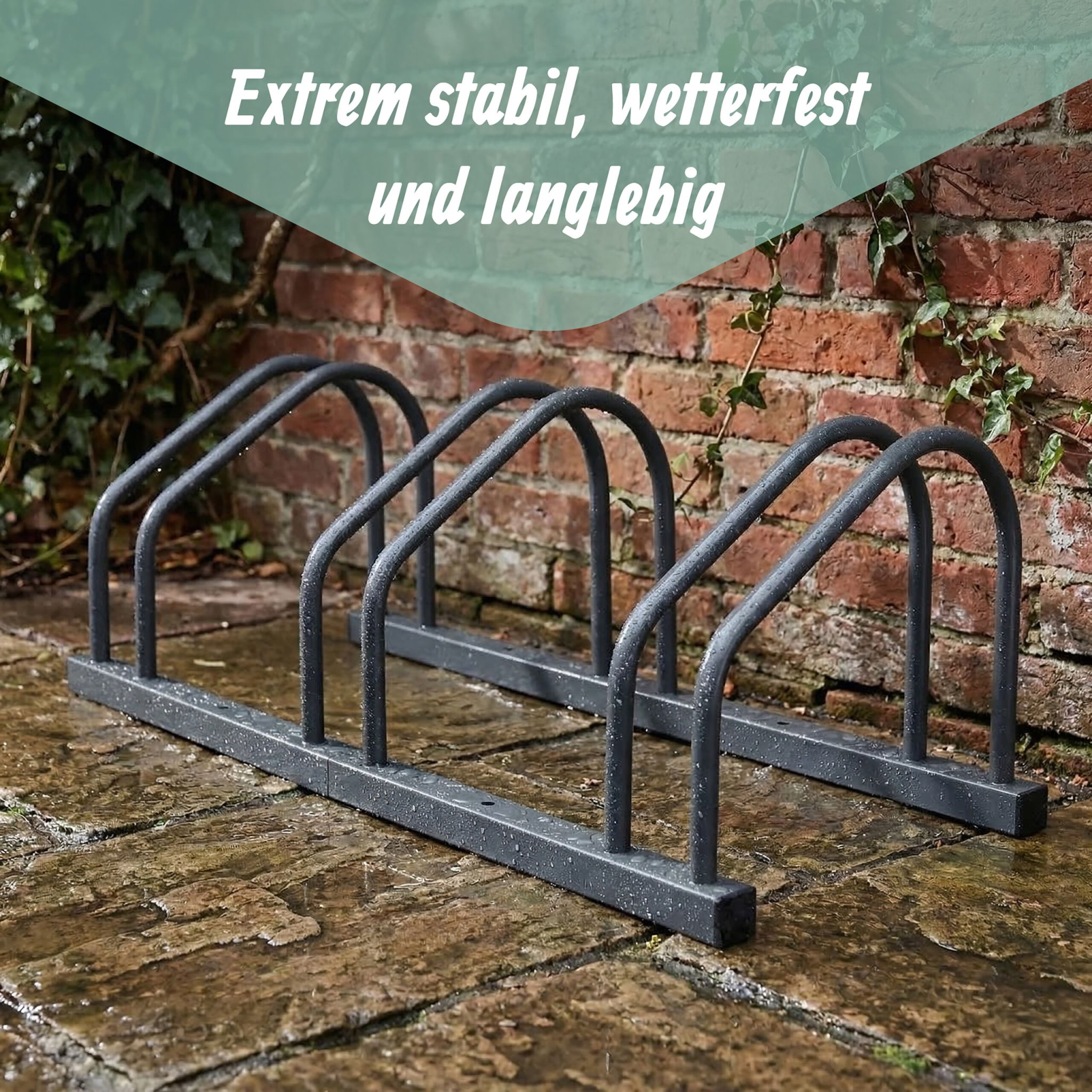 Fahrradständer für Boden und Wandmontage Anthrazit von Relaxdays