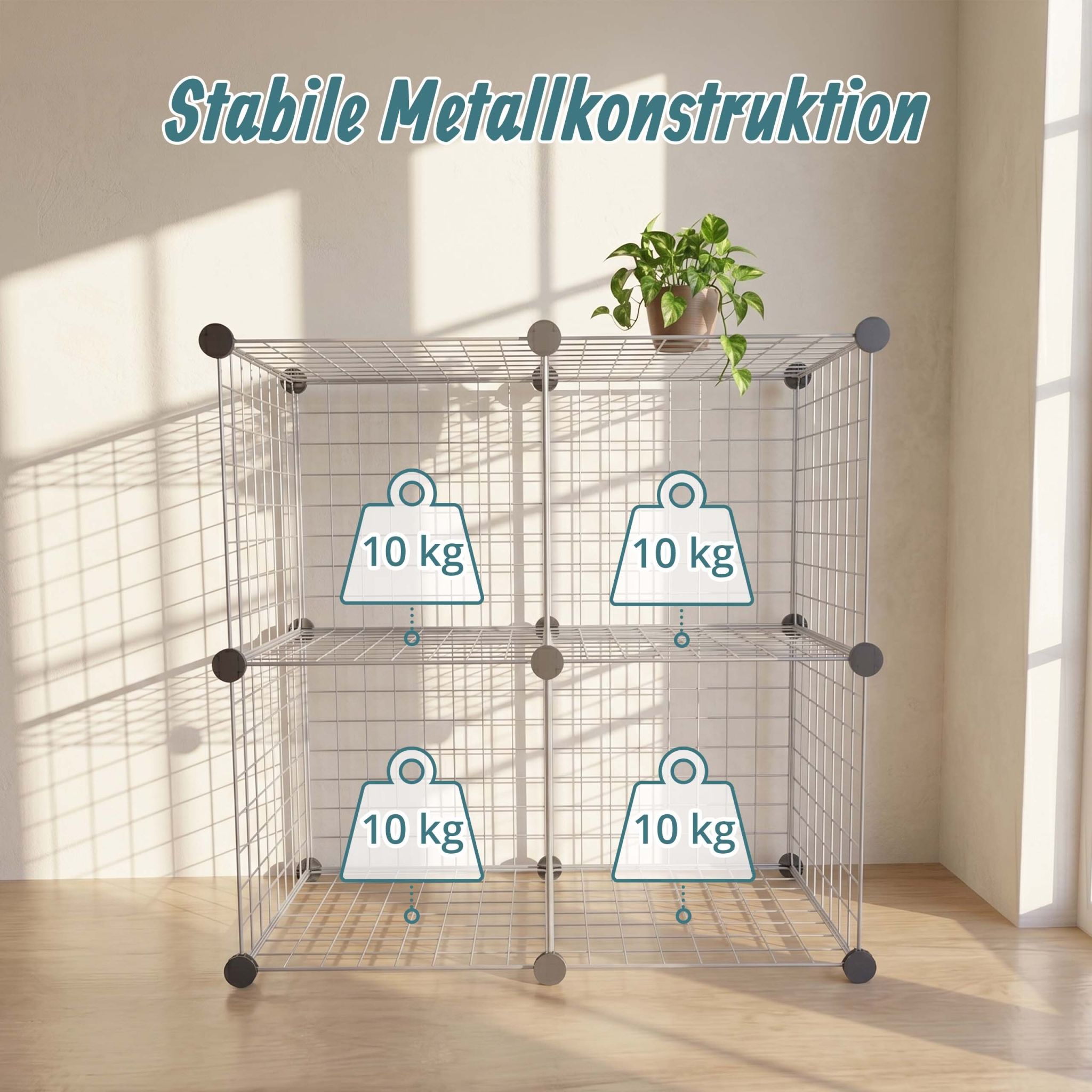 Steckregal Würfel Set Silber von Relaxdays