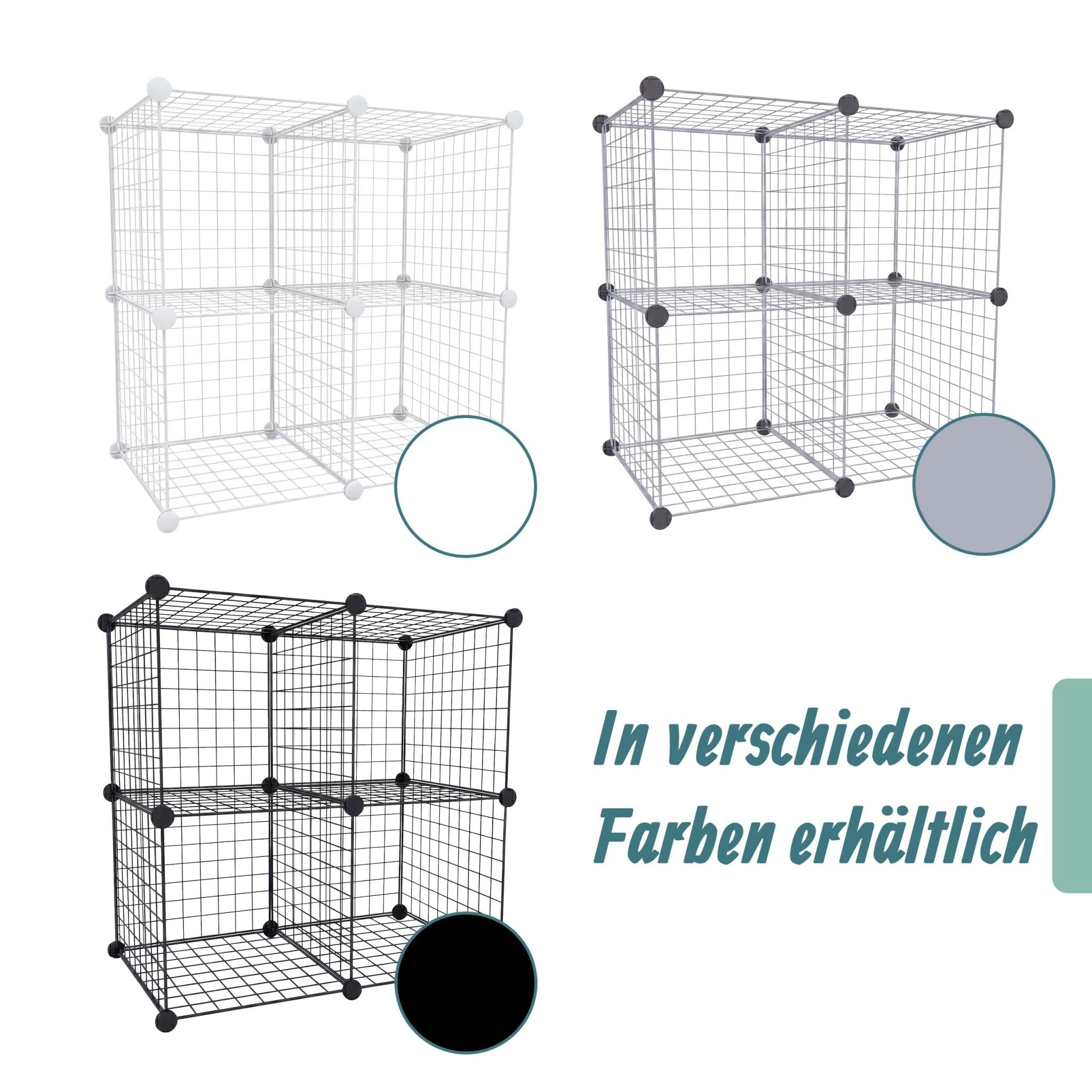 Steckregal Würfel Set Silber von Relaxdays