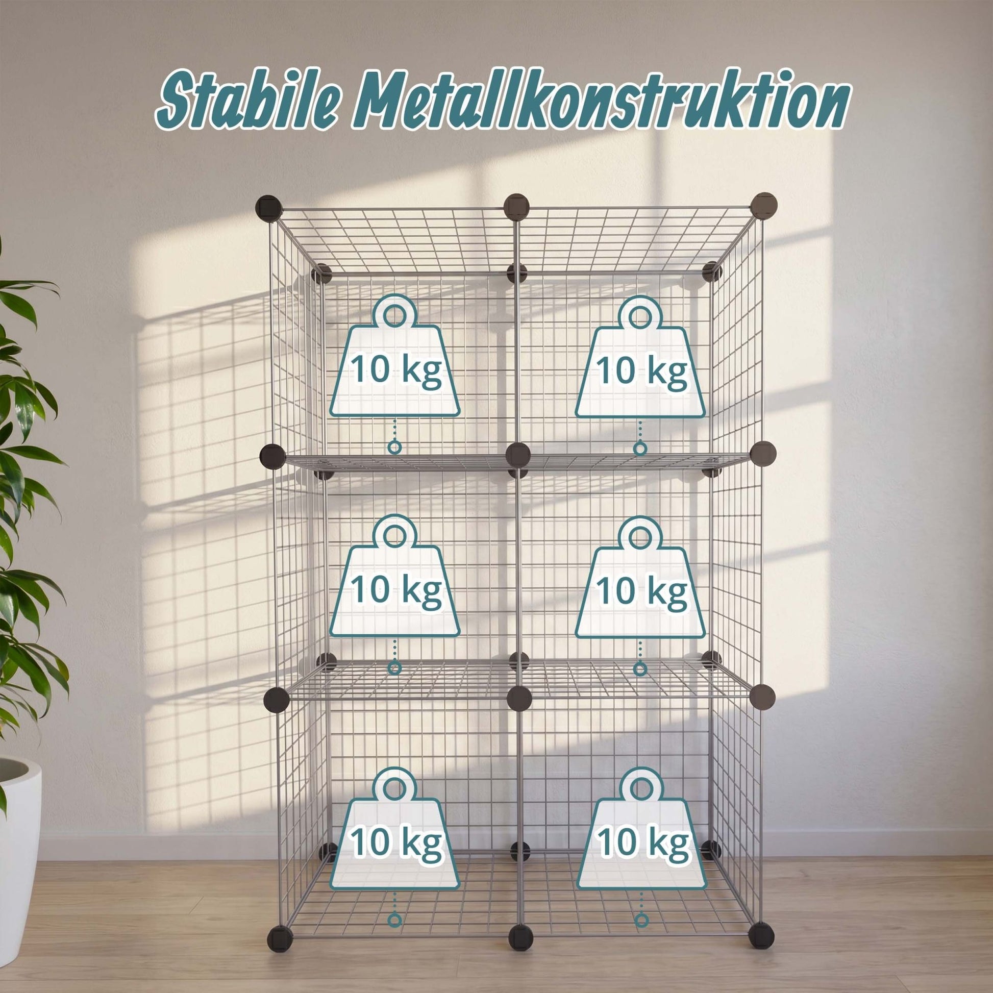 Steckregal Würfel Set Silber von Relaxdays