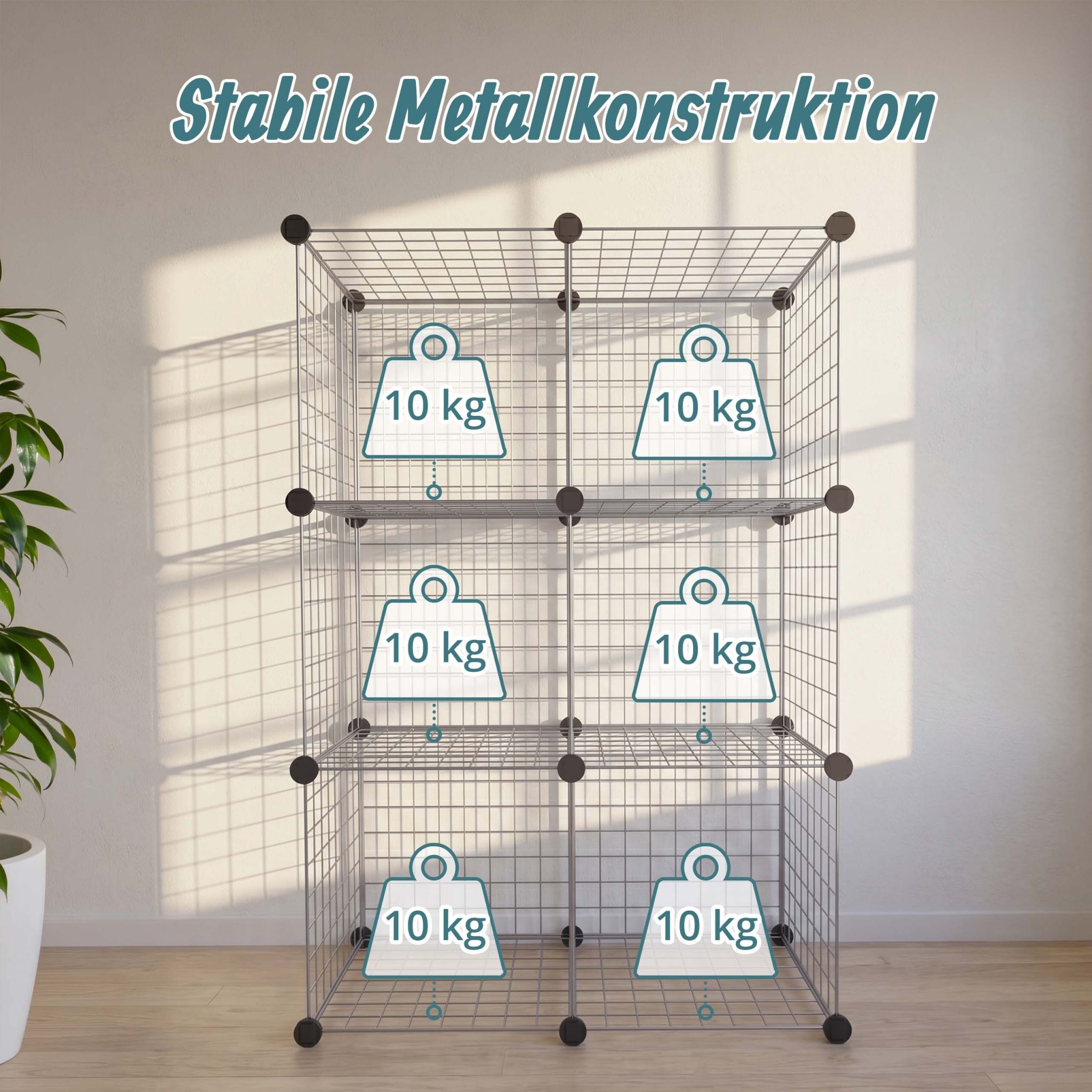Steckregal Würfel Set Silber von Relaxdays