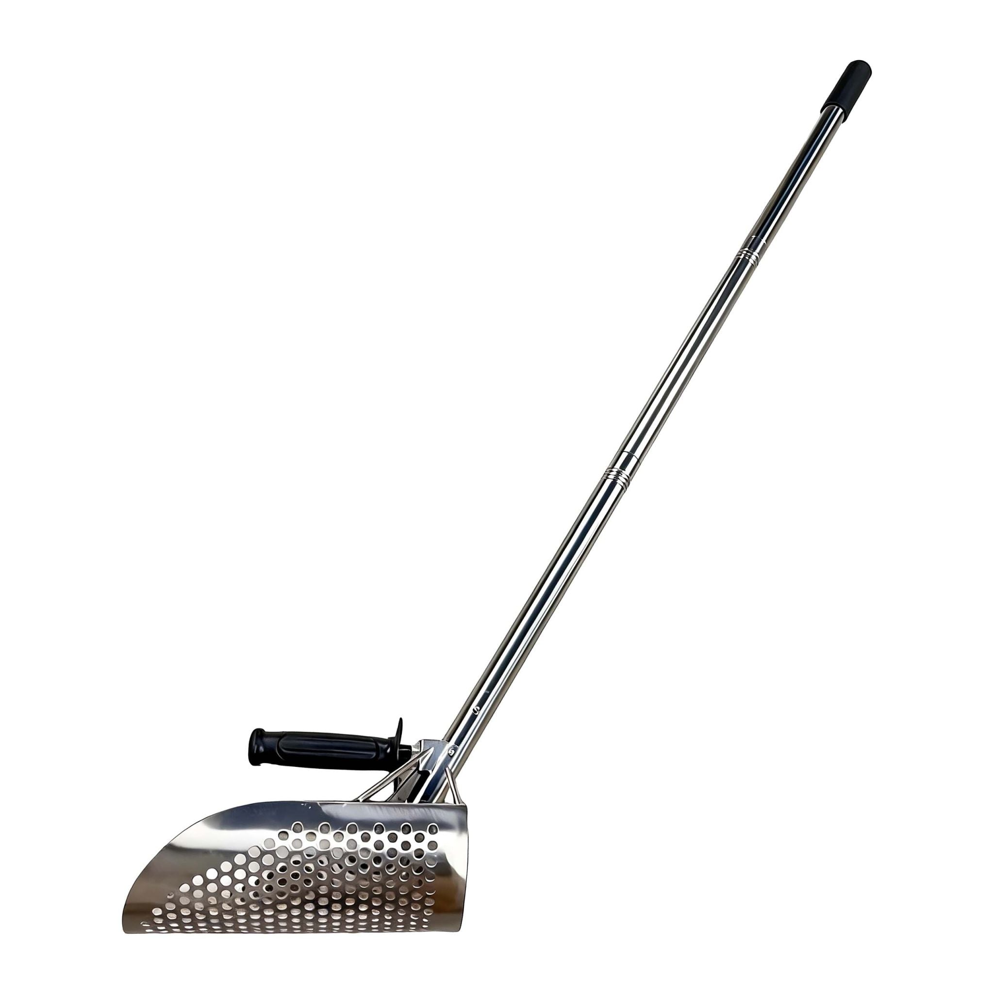 Metalldetektor Schaufel Edelstahl Schwarz-Silber von Relaxdays