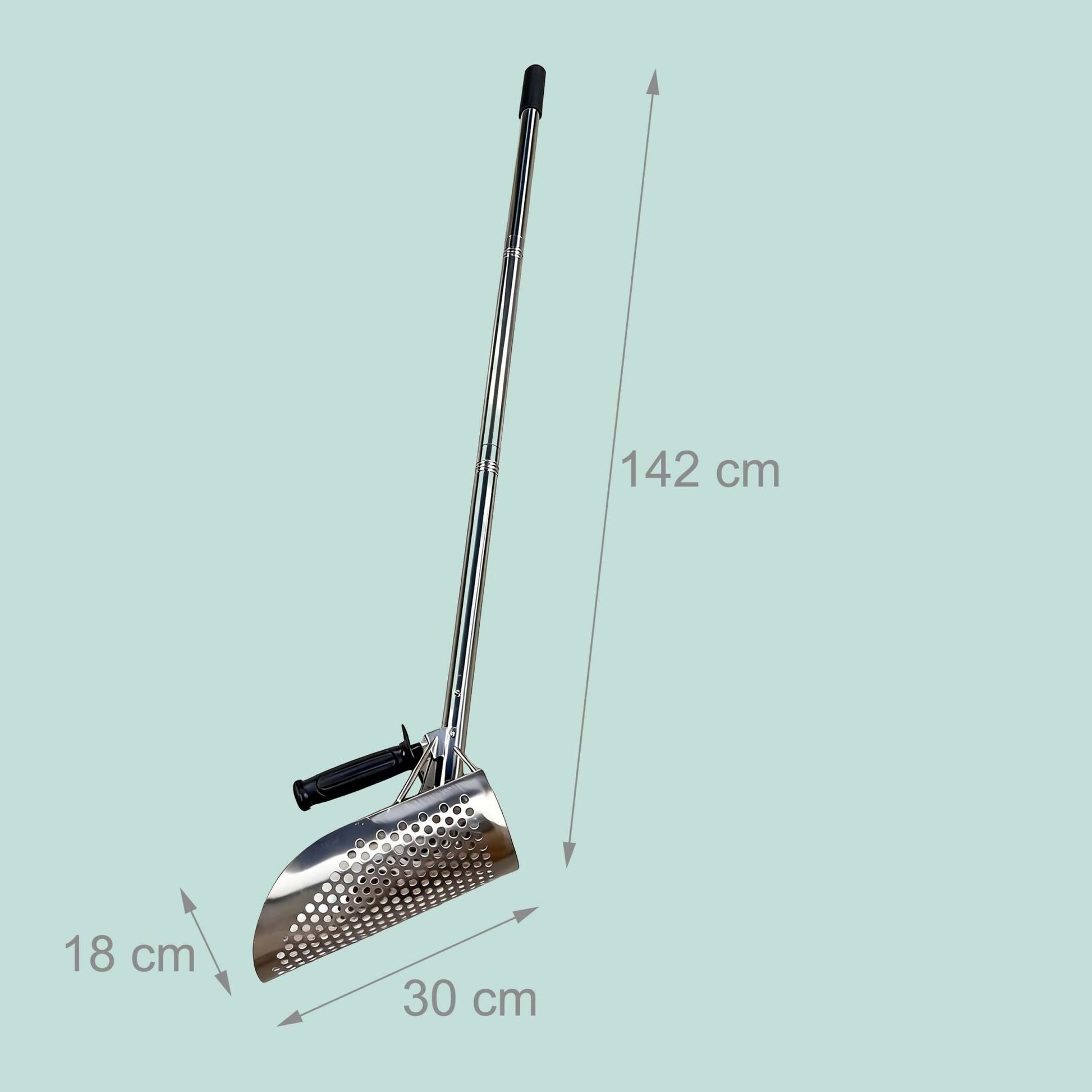 Metalldetektor Schaufel Edelstahl Schwarz-Silber von Relaxdays