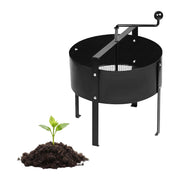 Gartensieb mit Handkurbel Schwarz-Silber von Relaxdays