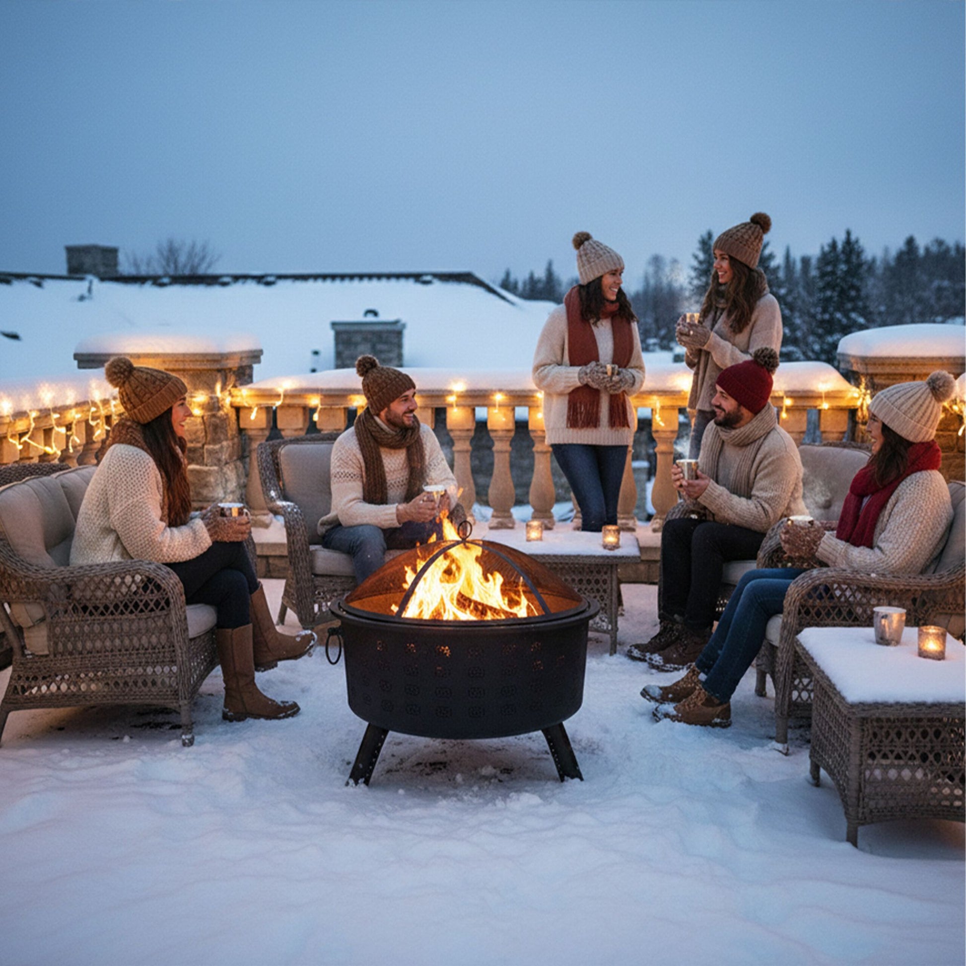 Feuerschale mit Grillrost Schwarz von Relaxdays