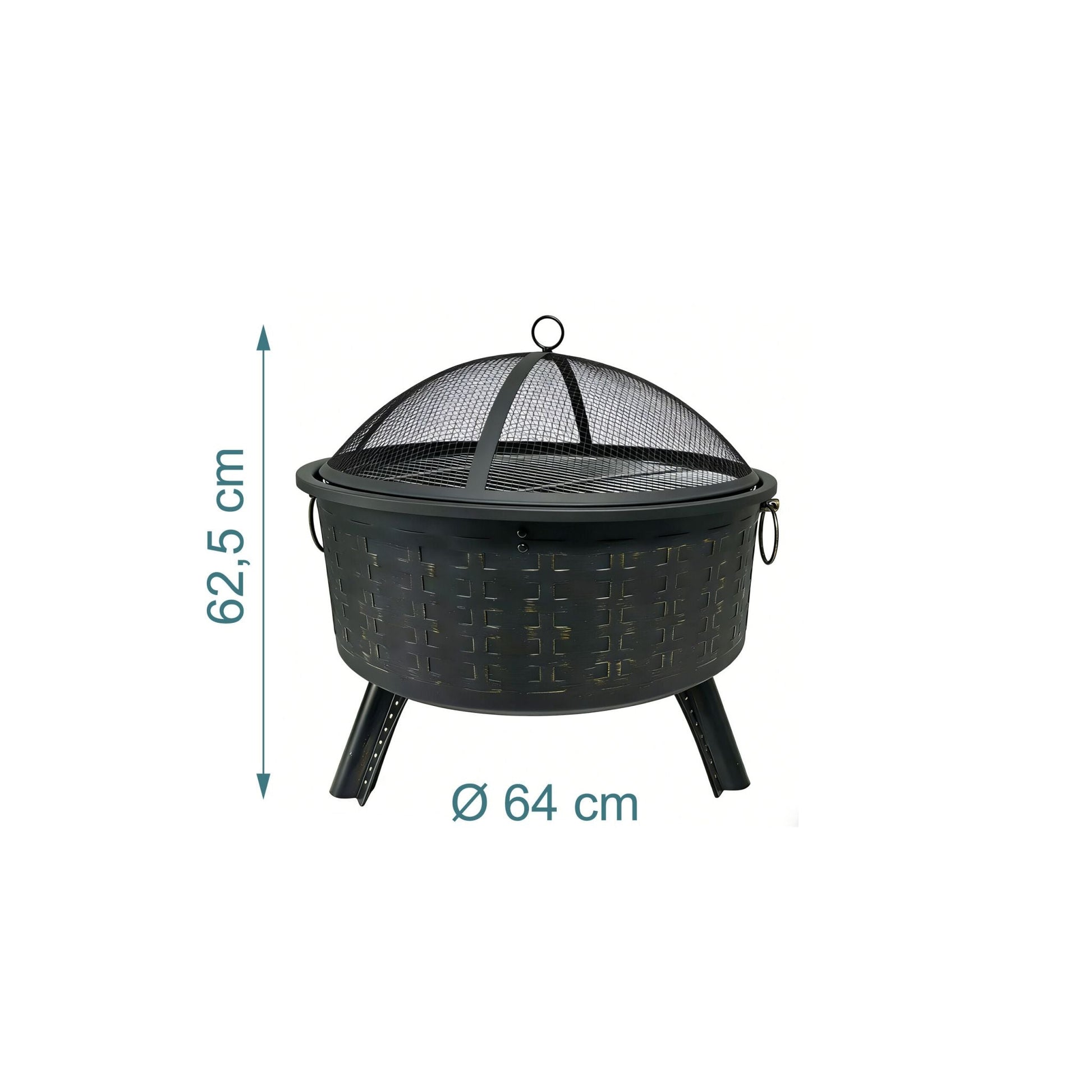 Feuerschale mit Grillrost Schwarz von Relaxdays