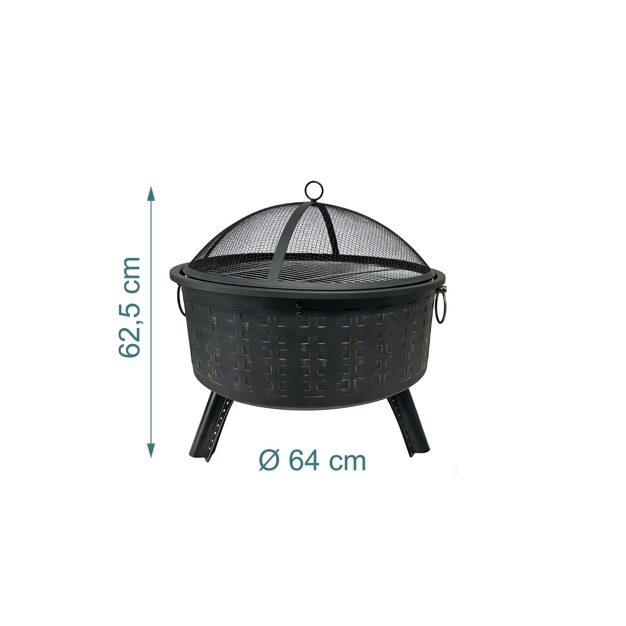 Feuerschale mit Grillrost Schwarz von Relaxdays
