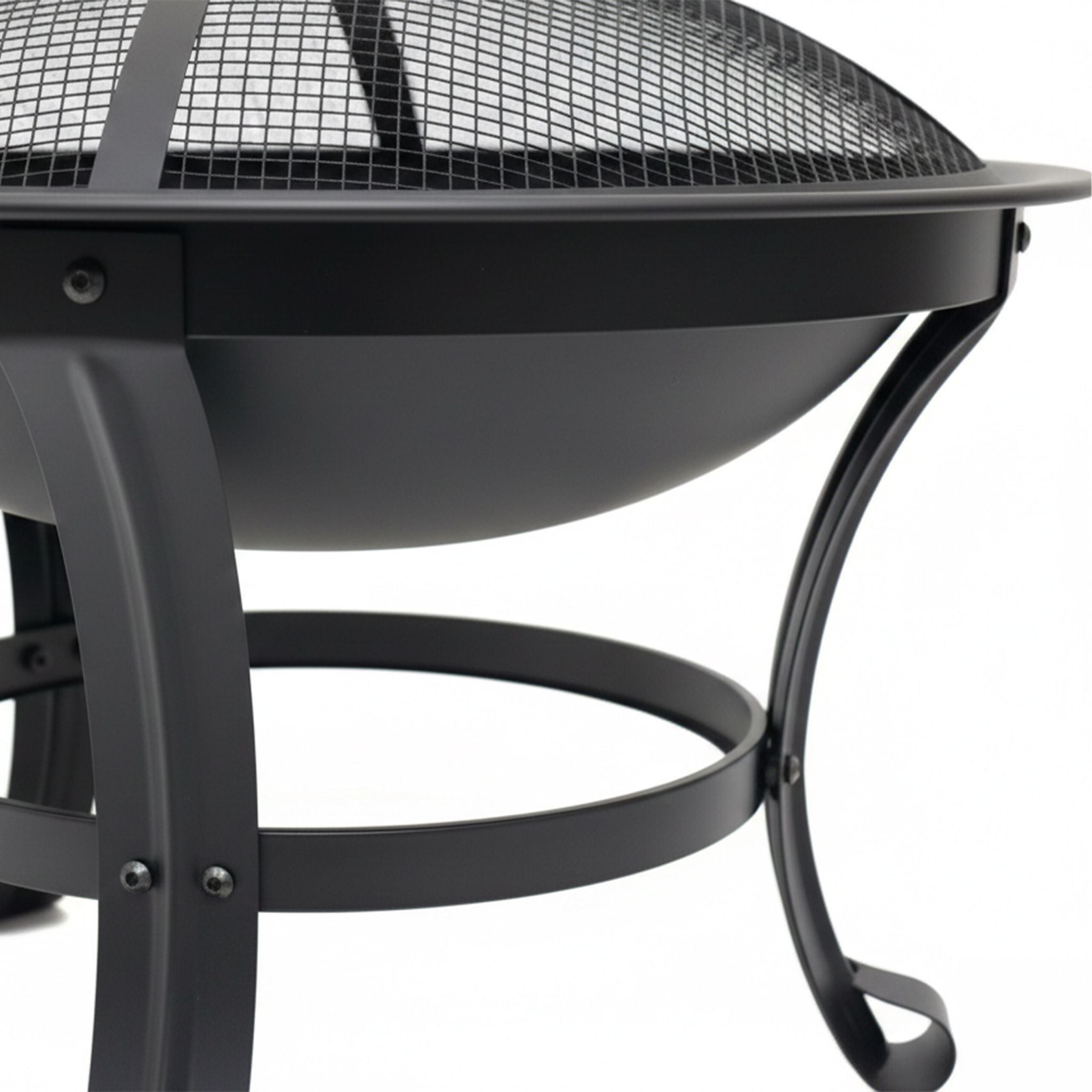 Feuerschale mit Grillrost Schwarz von Relaxdays