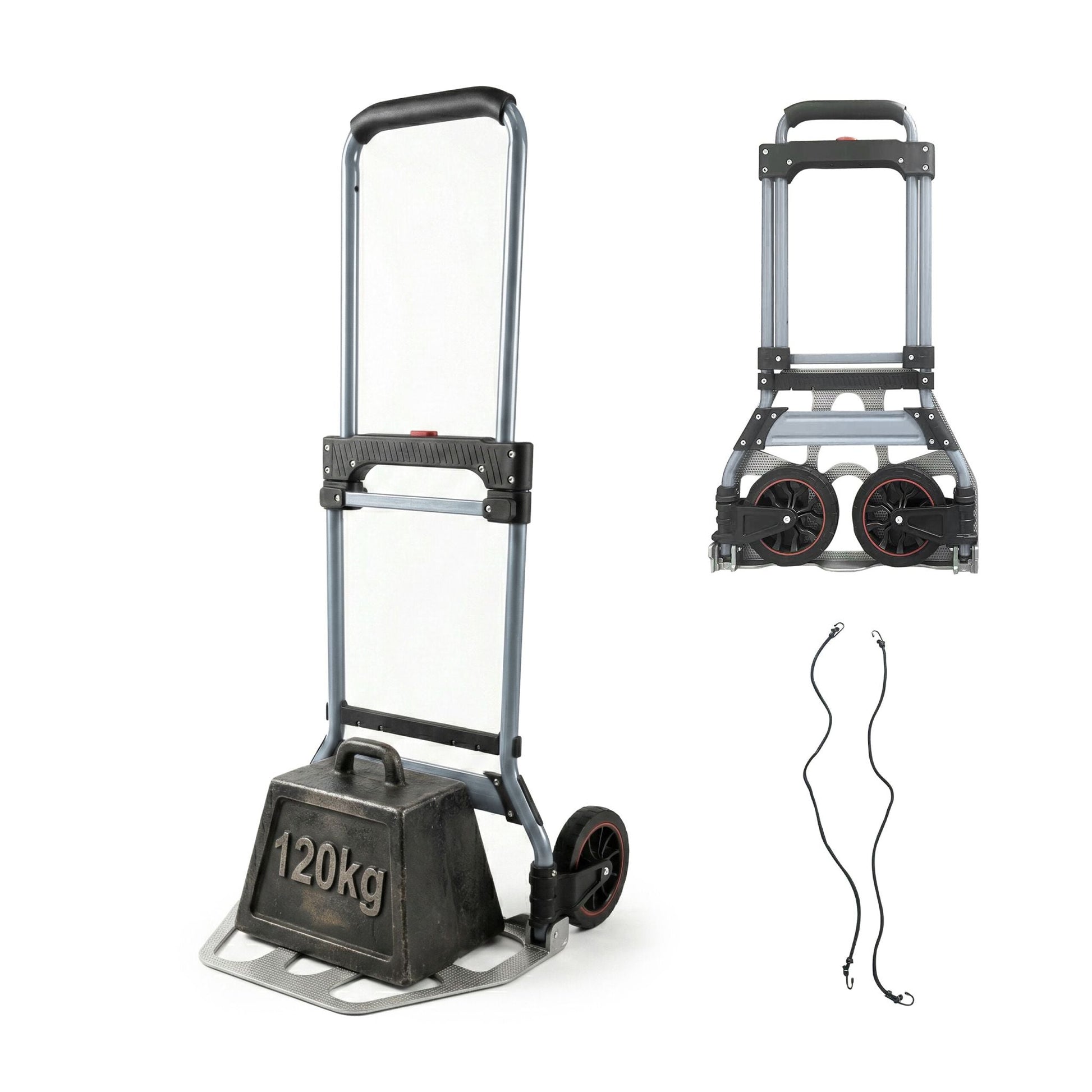 Sackkarre klappbar bis 120 kg Schwarz-Silber-Grau von Relaxdays