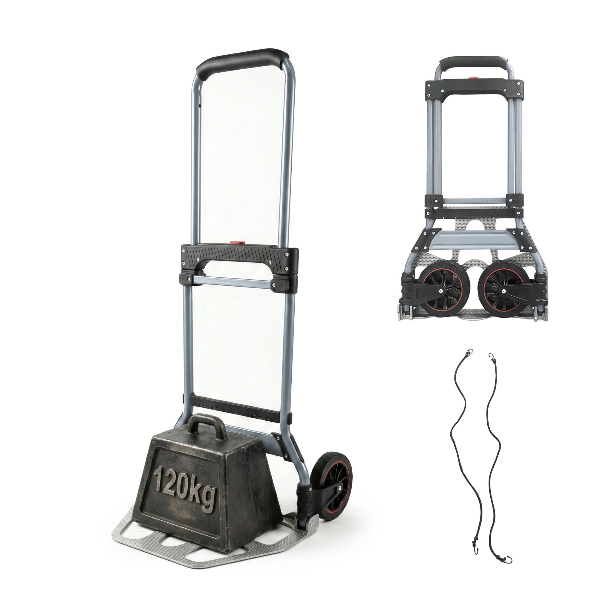 Sackkarre klappbar bis 120 kg Schwarz-Silber-Grau von Relaxdays