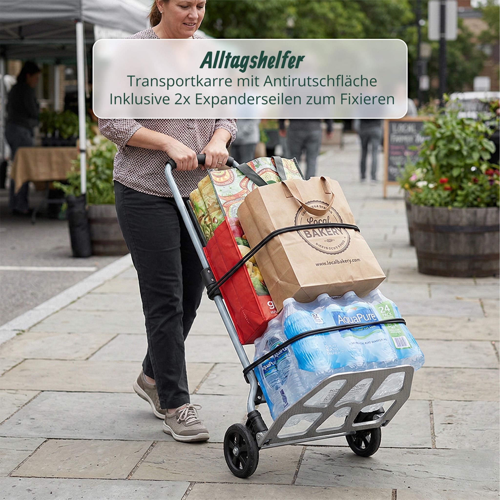 Sackkarre klappbar bis 120 kg Schwarz-Silber-Grau von Relaxdays