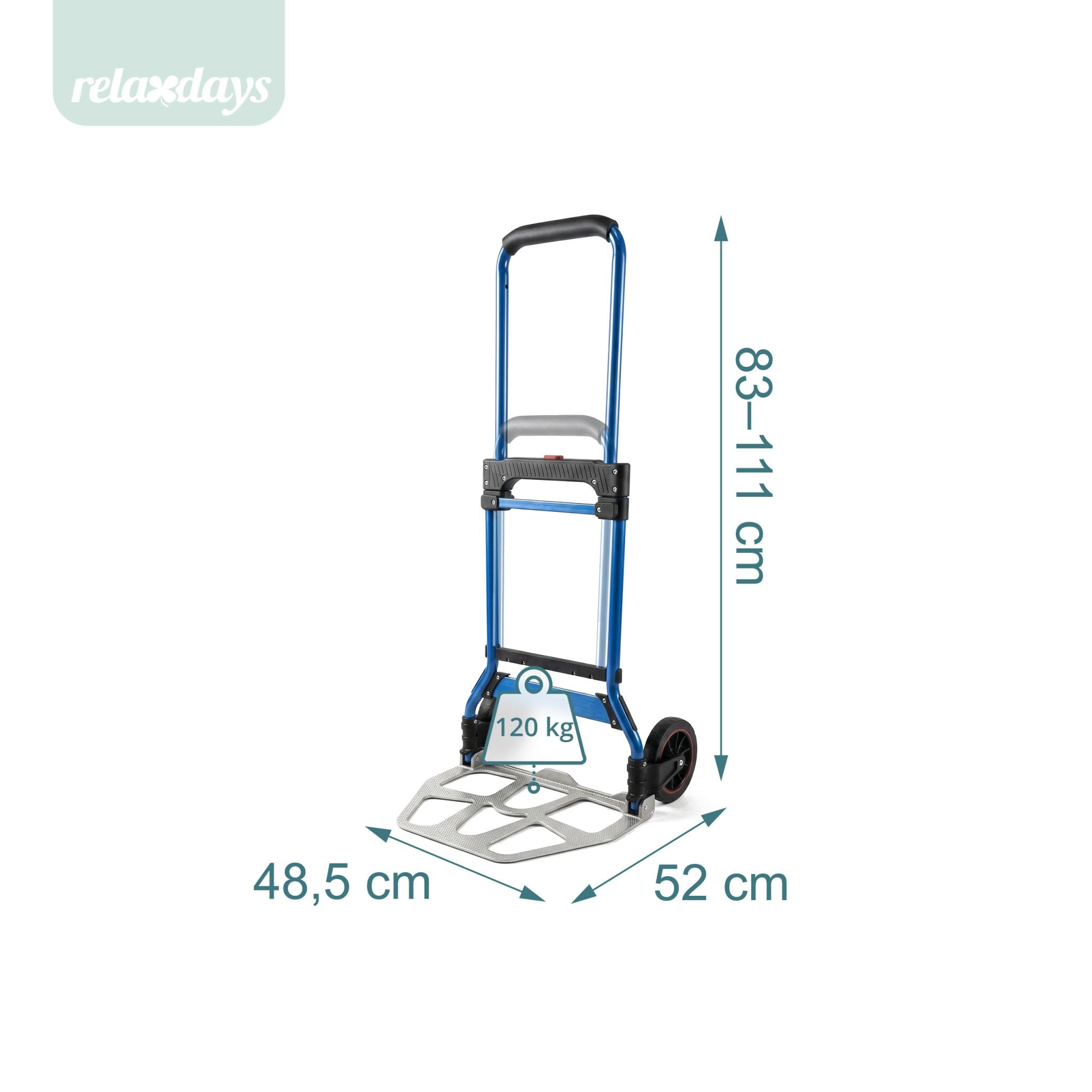 Sackkarre klappbar bis 120 kg Schwarz-Silber von Relaxdays