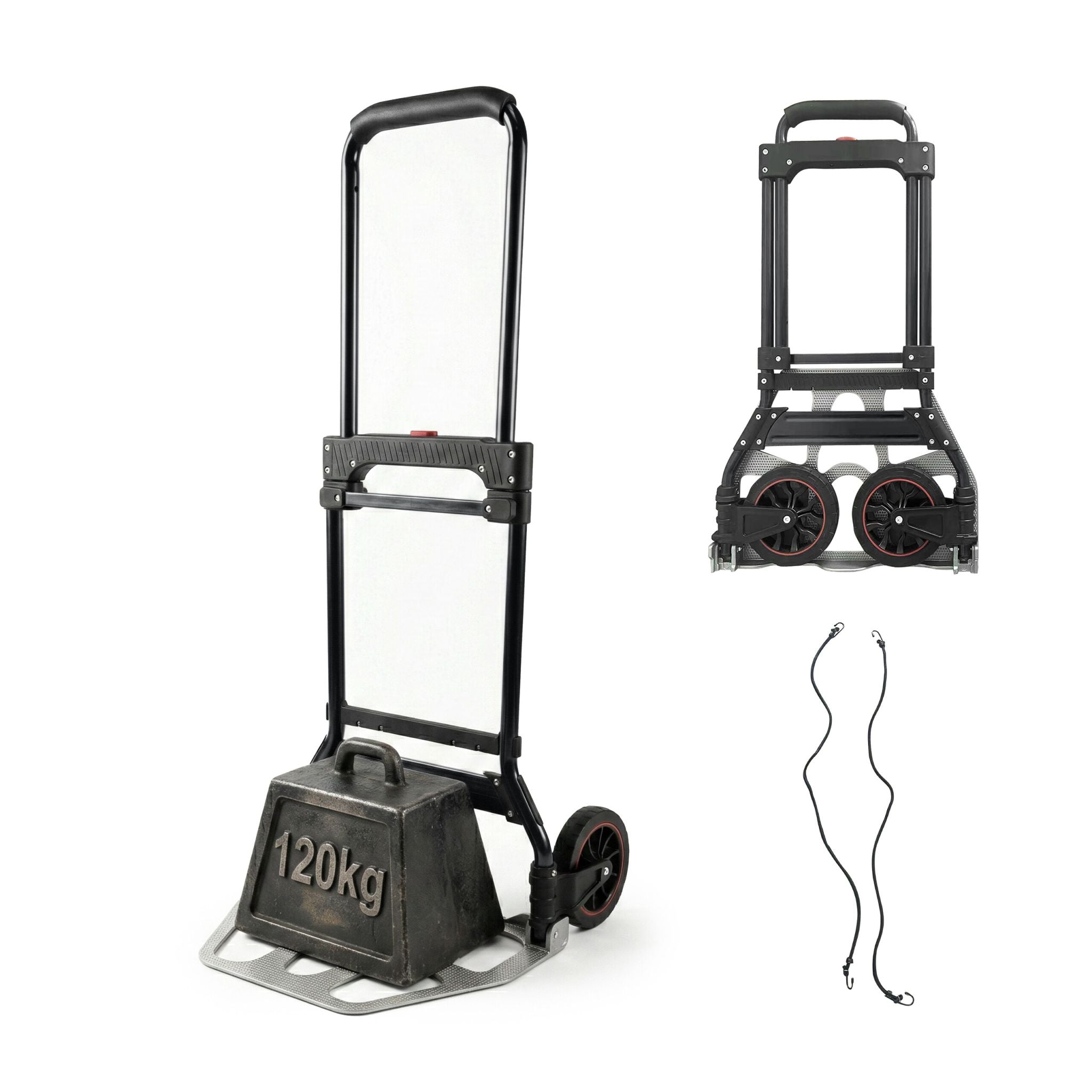 Sackkarre klappbar bis 120 kg Schwarz-Silber von Relaxdays