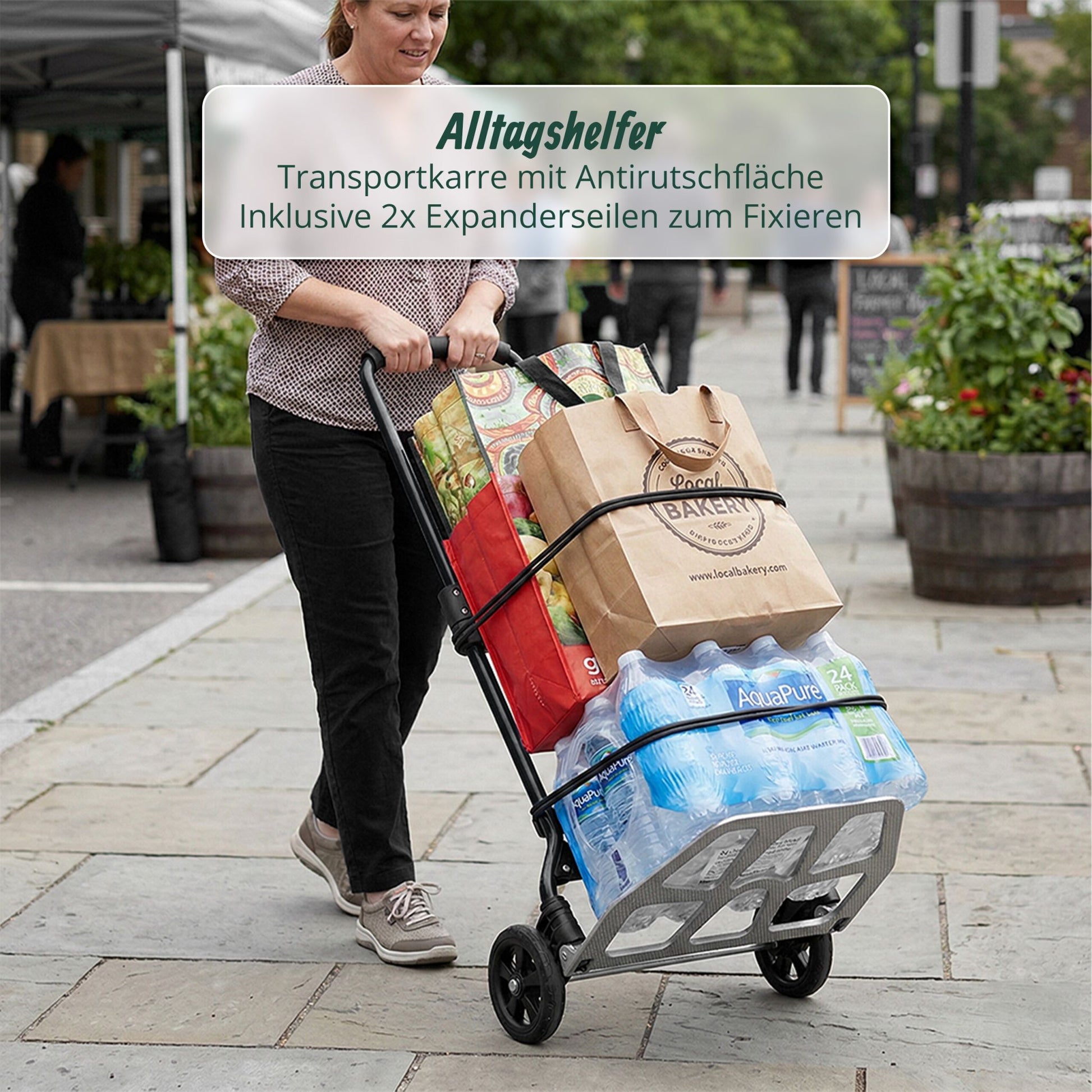 Sackkarre klappbar bis 120 kg Schwarz-Silber von Relaxdays