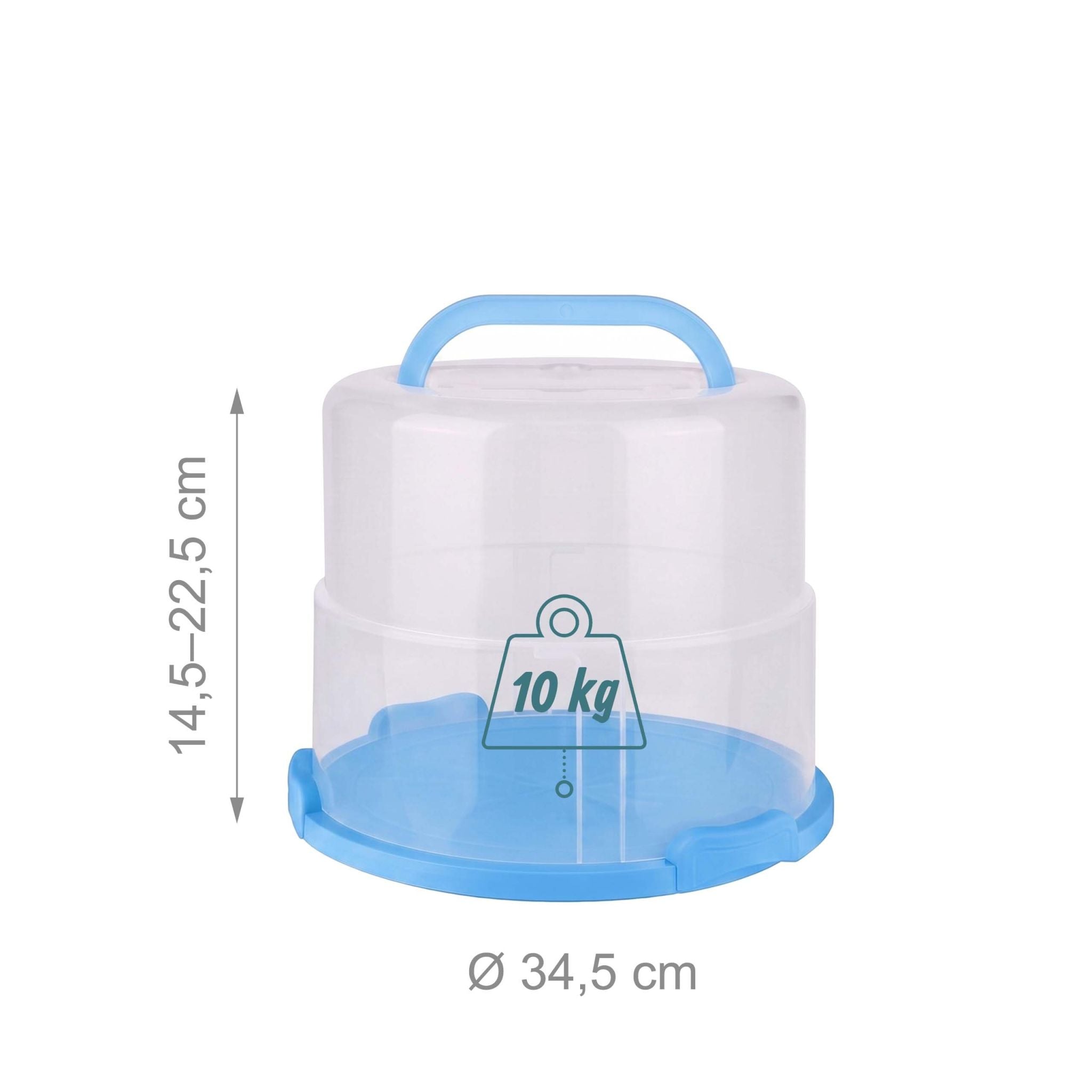 Höhenverstellbare Tortenglocke Blau-Transparent von Relaxdays