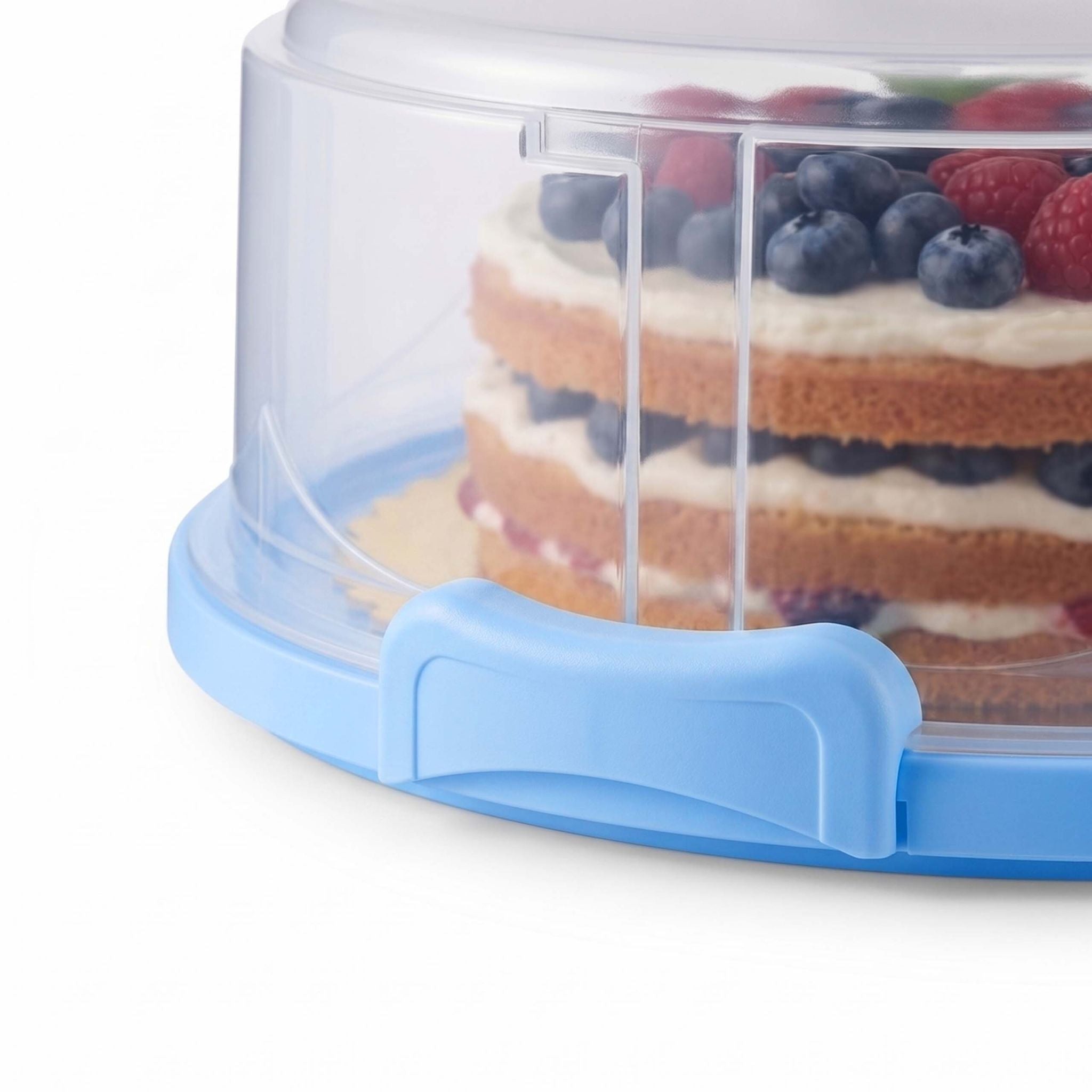 Höhenverstellbare Tortenglocke Blau-Transparent von Relaxdays
