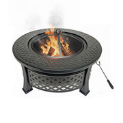 Feuerschale mit Grillrost Schwarz von Relaxdays