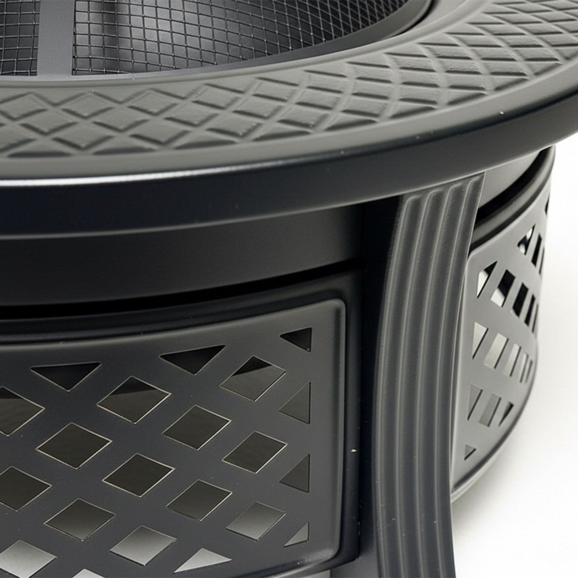 Feuerschale mit Grillrost Schwarz von Relaxdays