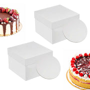 Tortenbox Set mit Cakeboards Weiss von Relaxdays