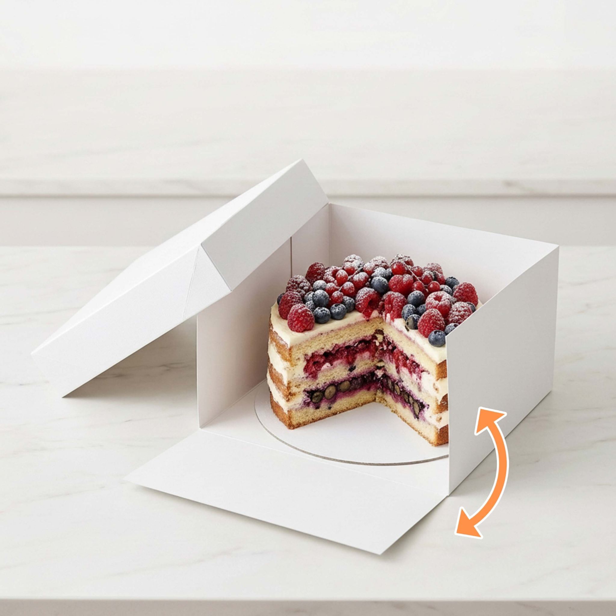 Tortenbox Set mit Cakeboards Weiss von Relaxdays