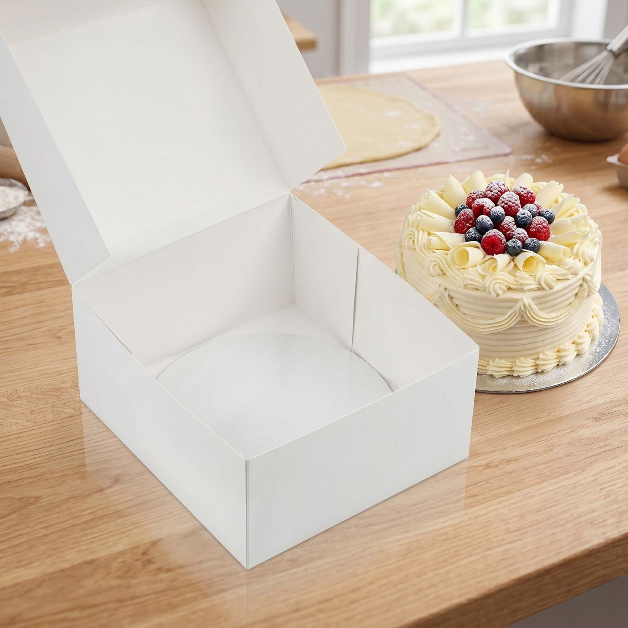 Tortenbox Set mit Cakeboards Weiss von Relaxdays