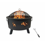 Feuerschale mit Flammenmotiv Schwarz von Relaxdays