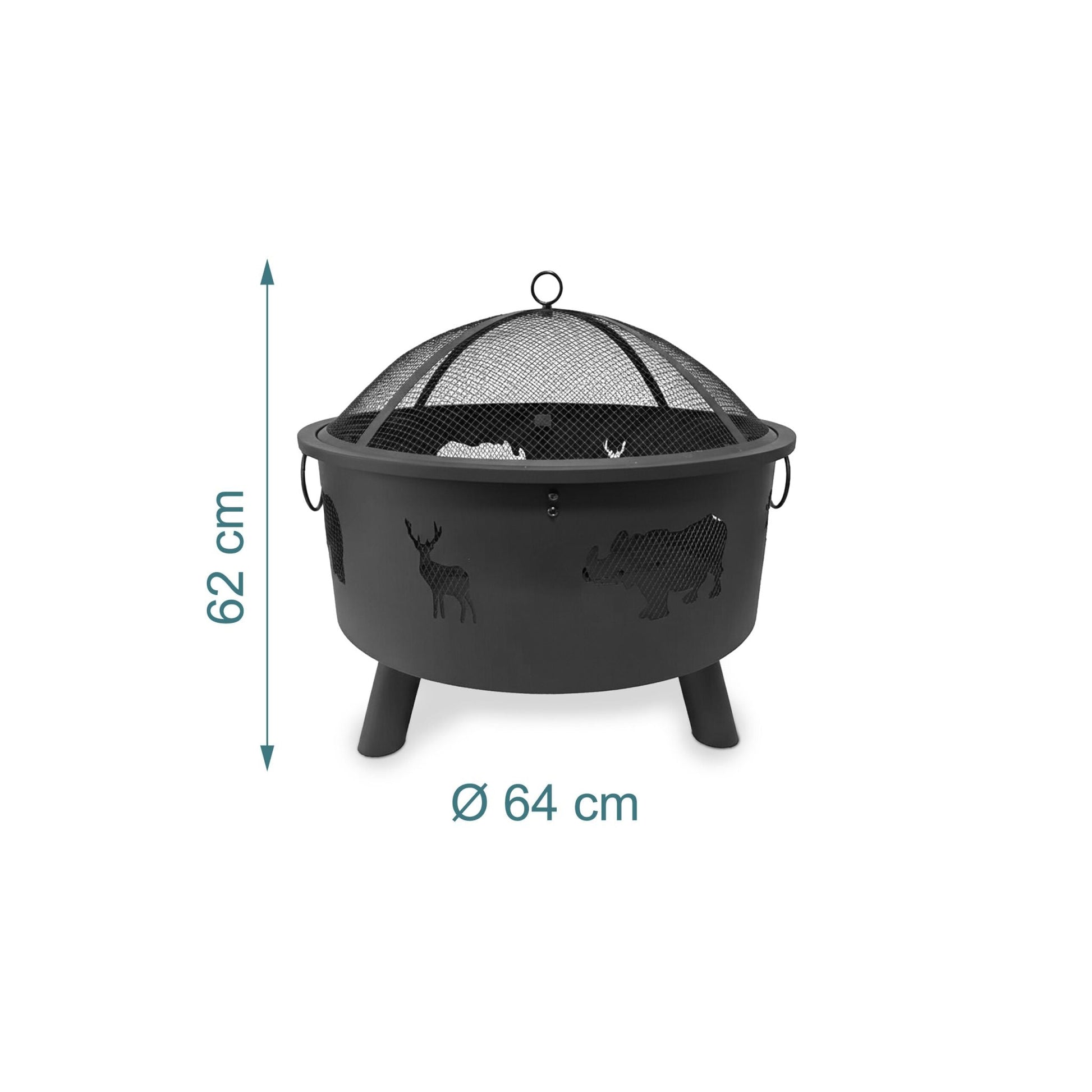 Feuerschale mit Flammenmotiv Schwarz von Relaxdays