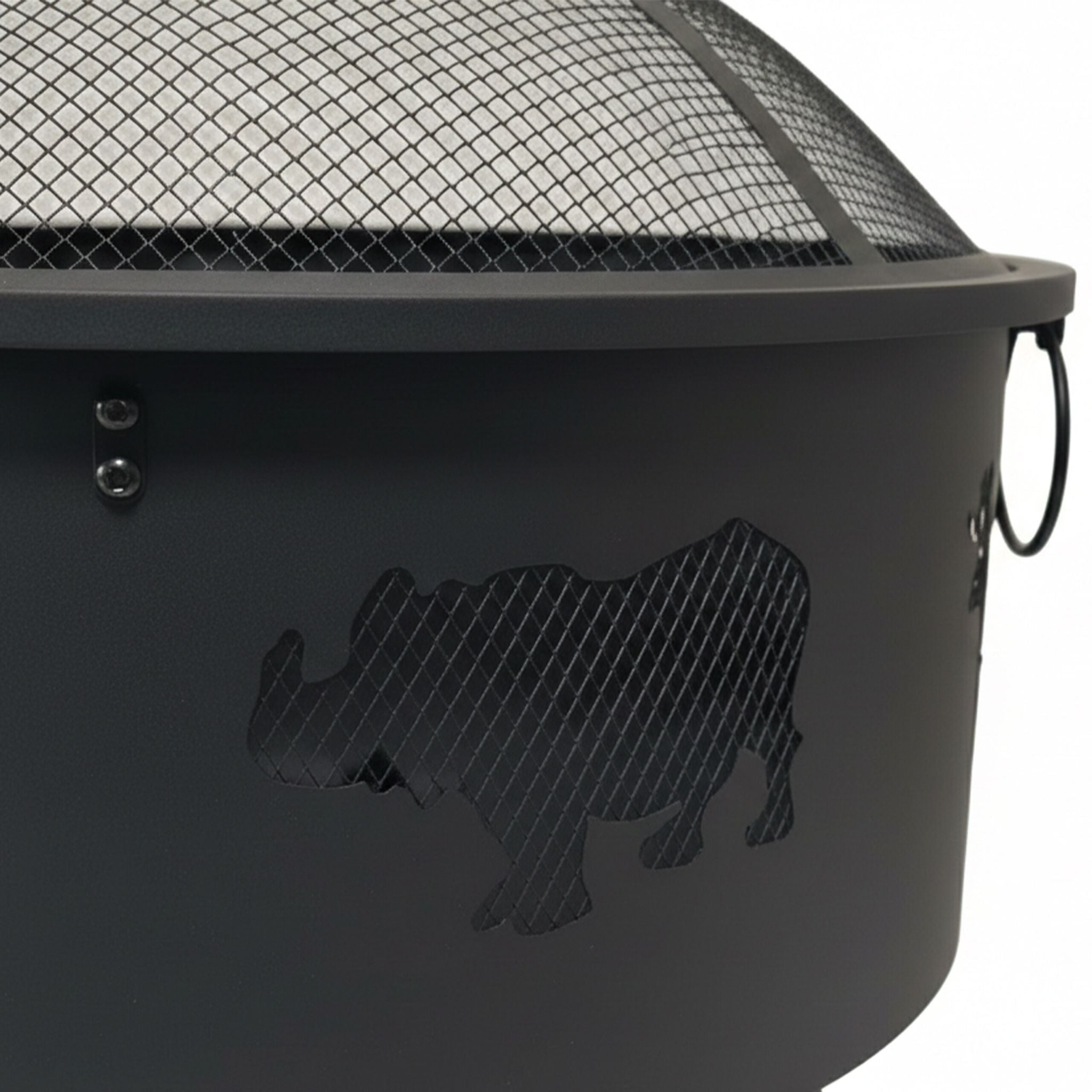 Feuerschale mit Flammenmotiv Schwarz von Relaxdays