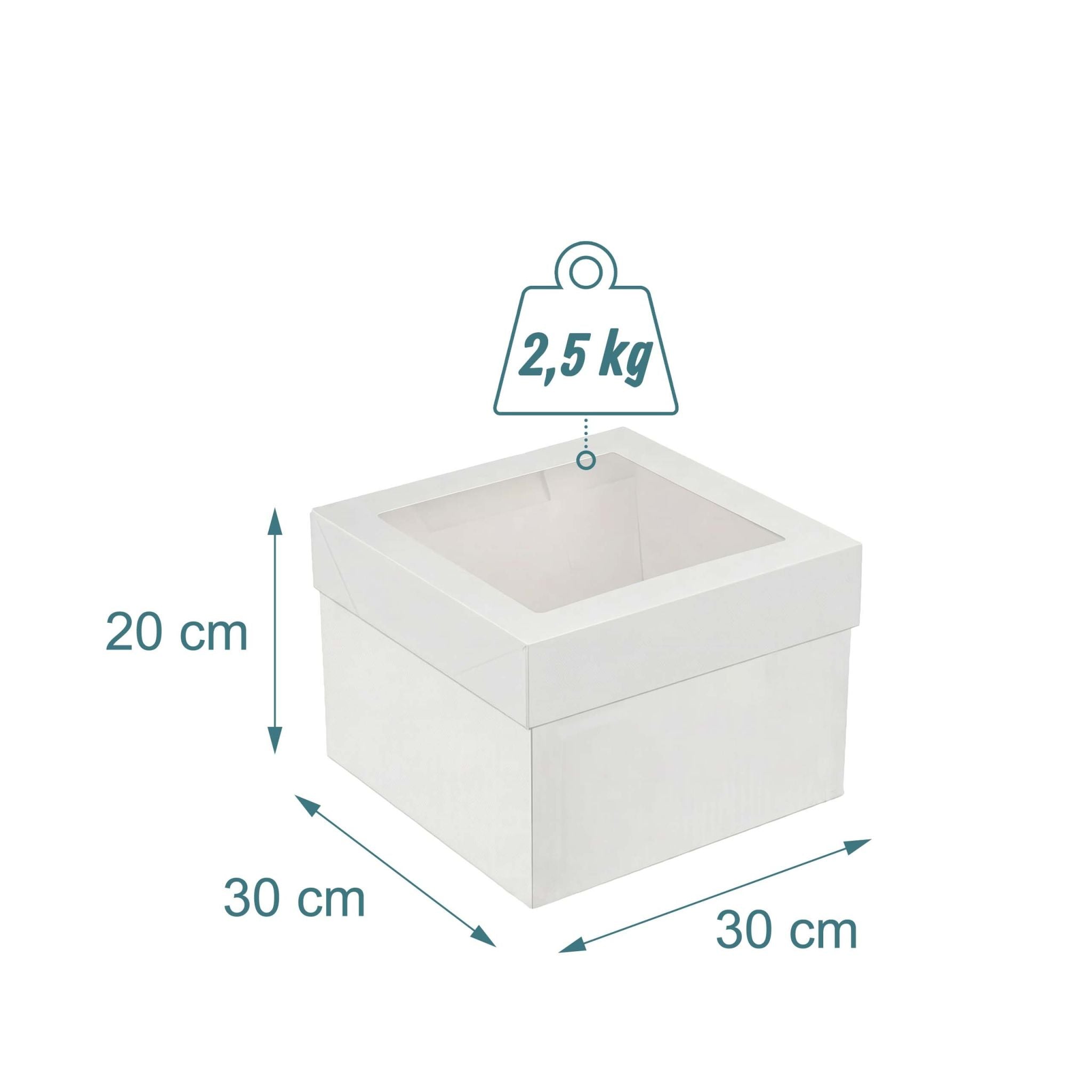 Tortenbox Set Sichtfenster & Cakeboards Weiss-Transparent von Relaxdays
