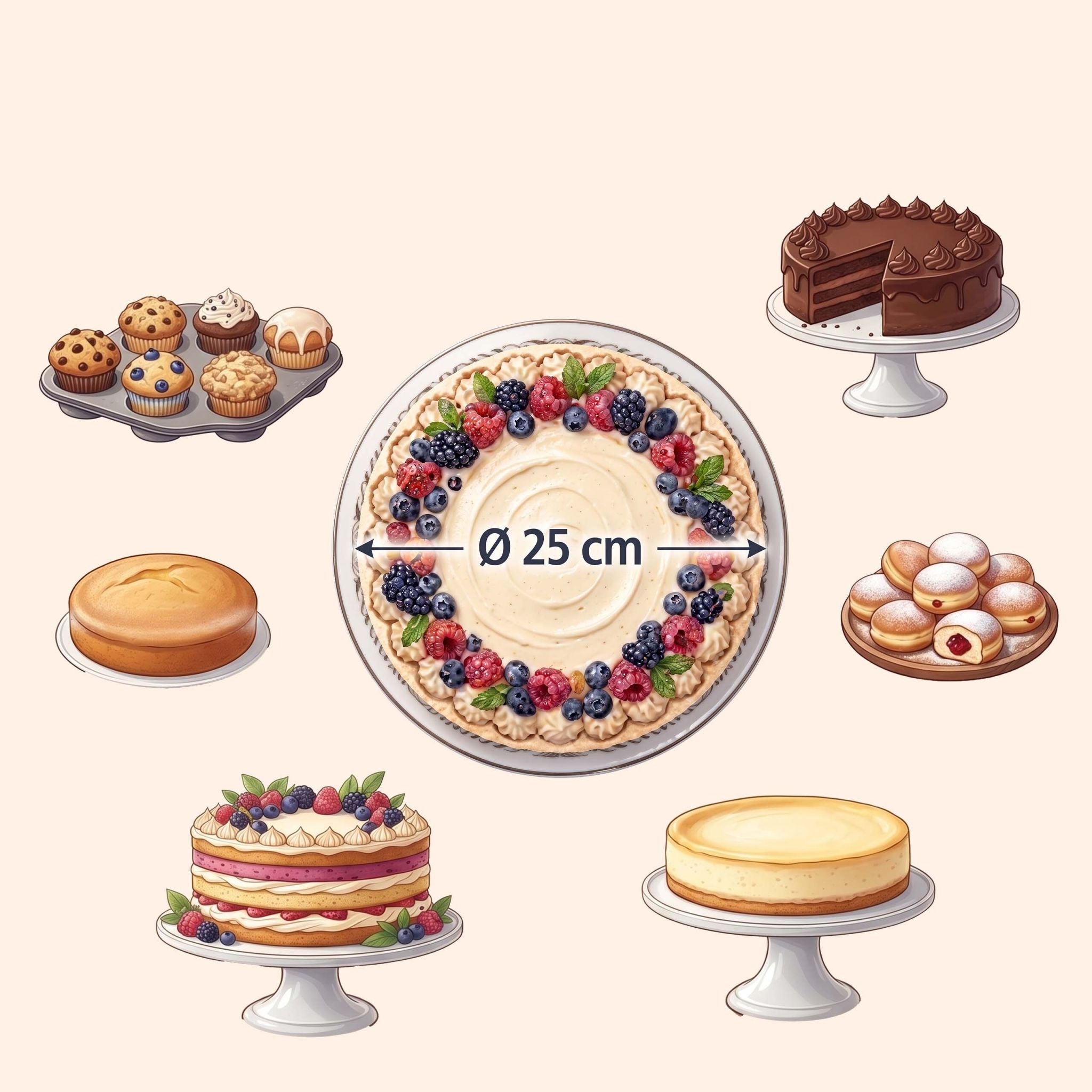 Tortenbox Set Sichtfenster & Cakeboards Weiss-Transparent von Relaxdays