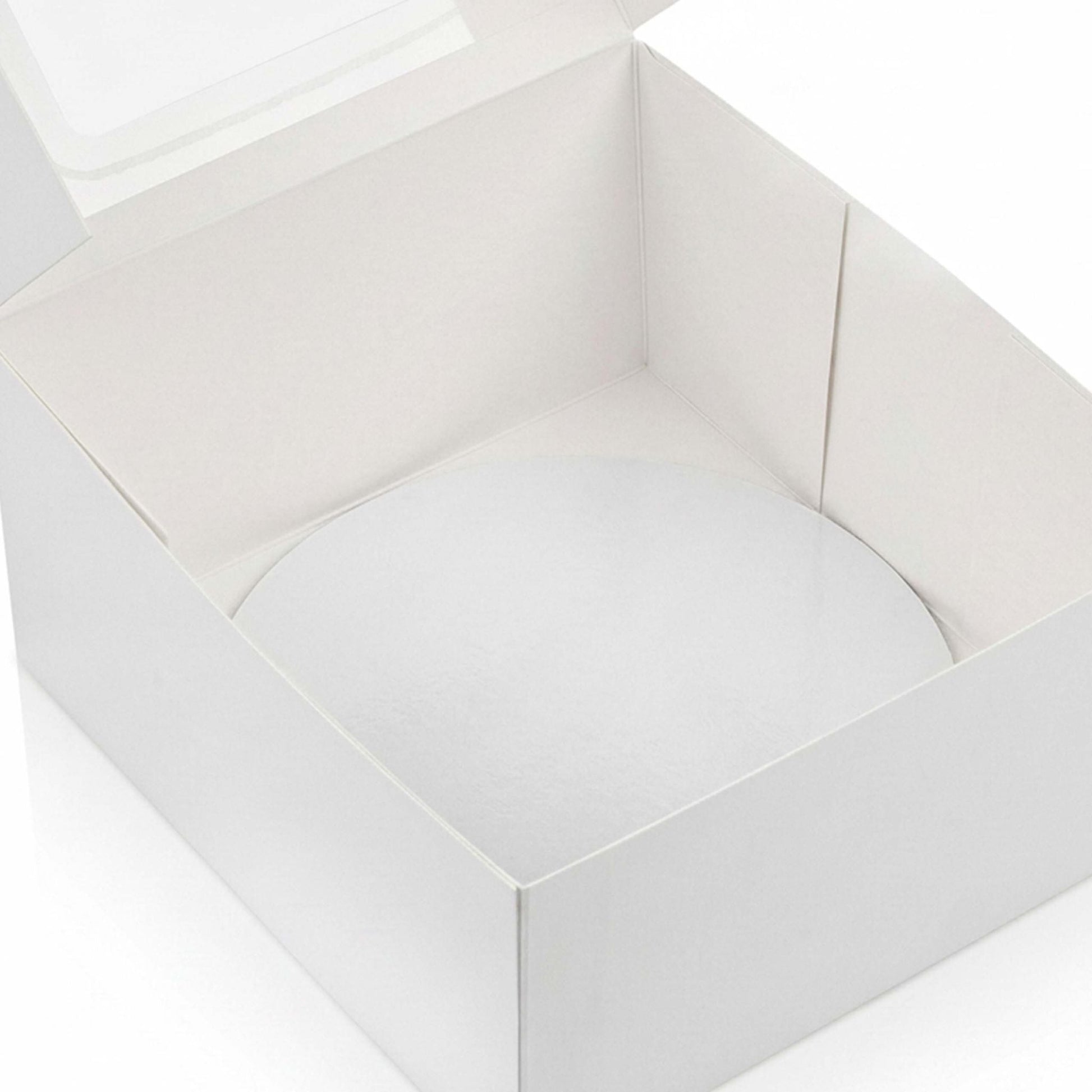 Tortenbox Set Sichtfenster & Cakeboards Weiss-Transparent von Relaxdays