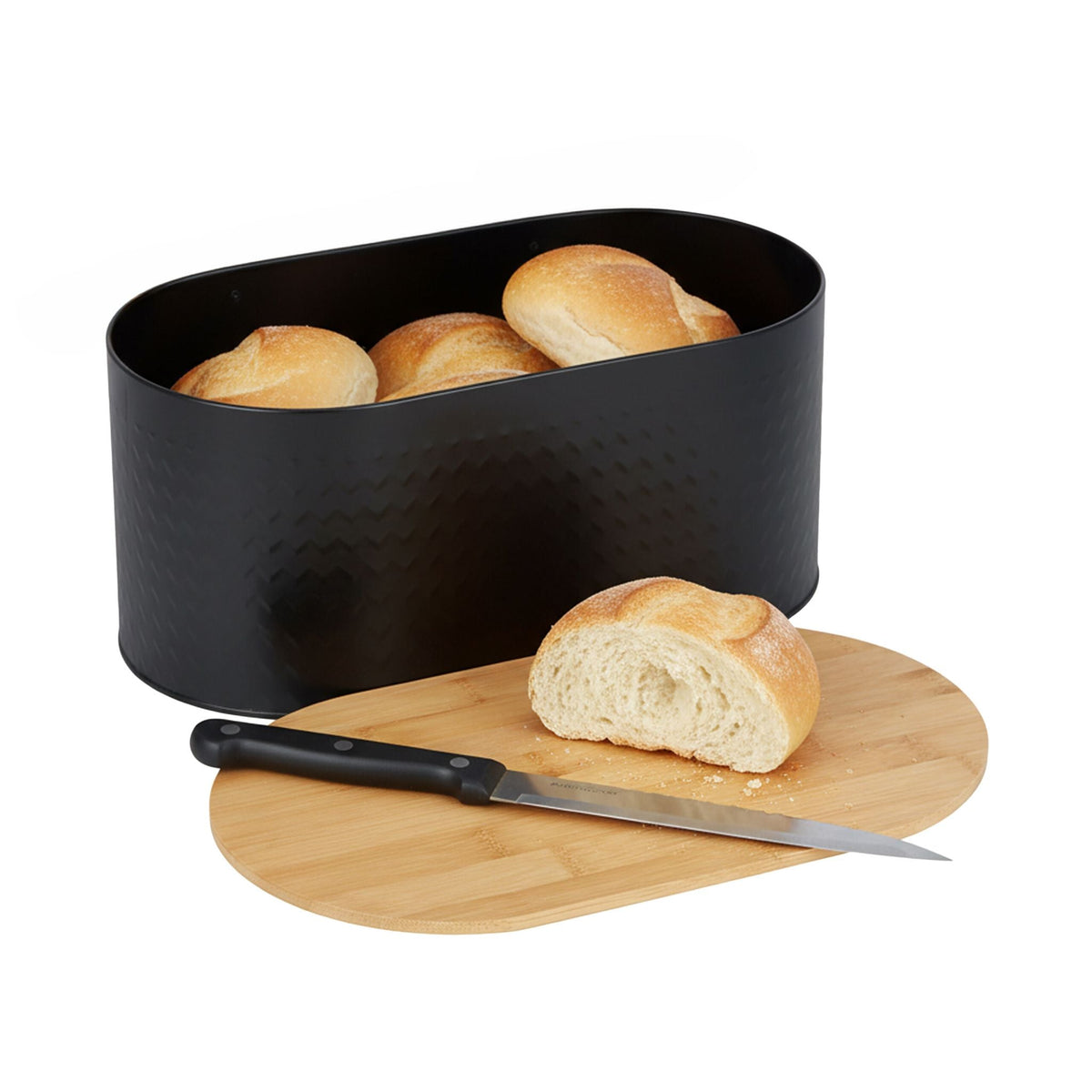 Ovaler Brotkasten mit Bambusdeckel Hellbraun-Schwarz von Relaxdays