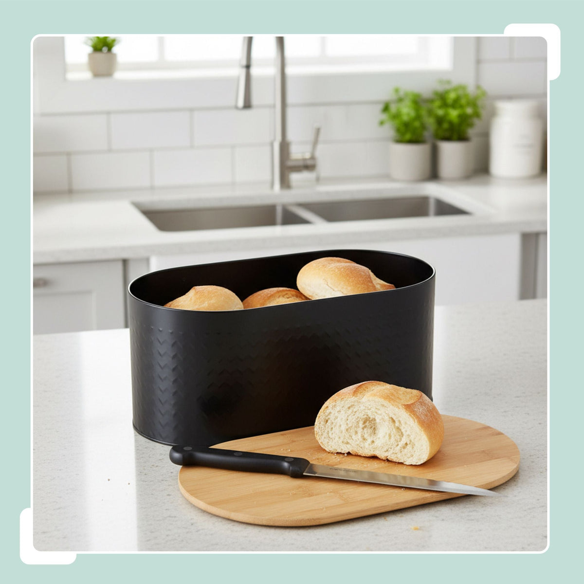 Ovaler Brotkasten mit Bambusdeckel Hellbraun-Schwarz von Relaxdays