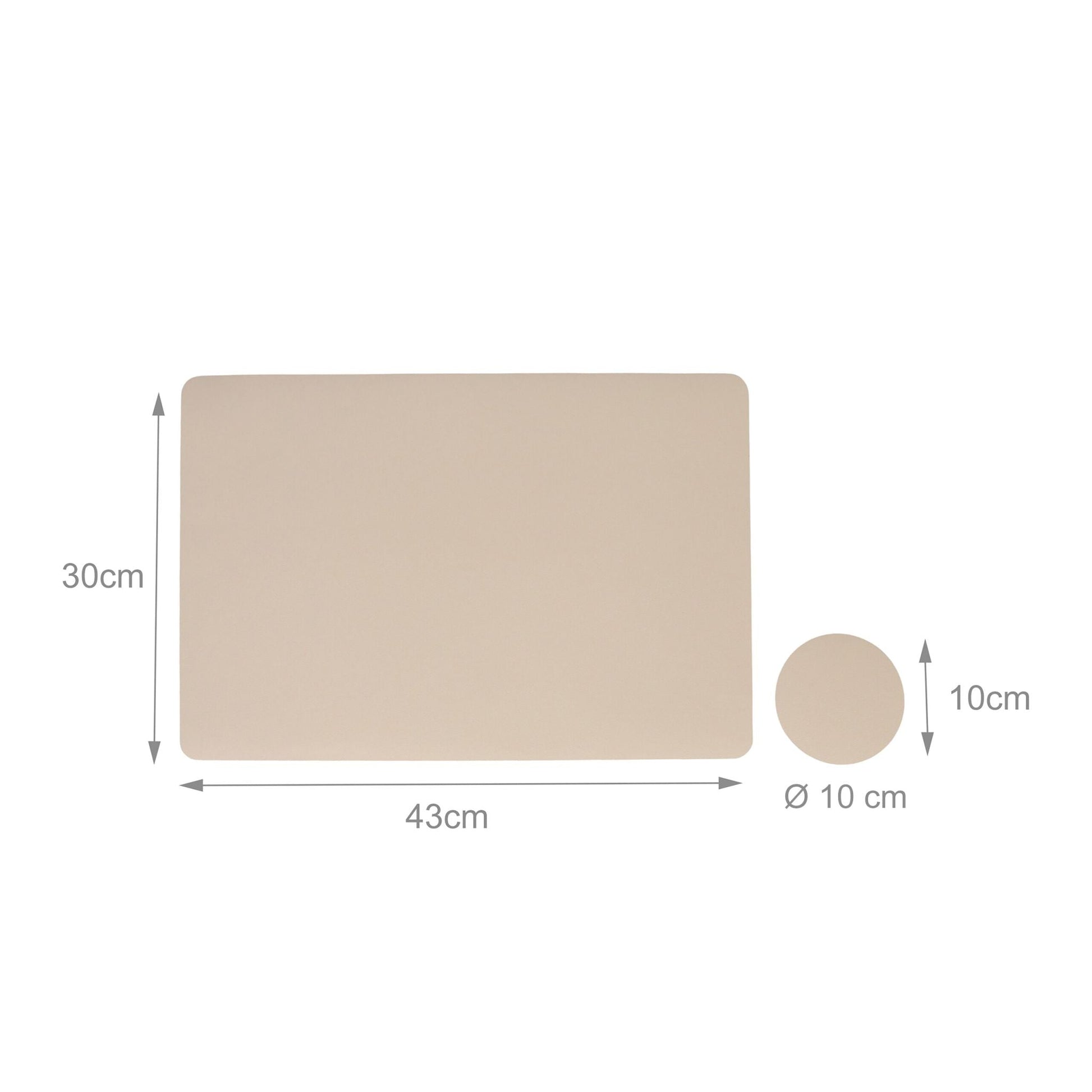 Platzdeckchen mit Untersetzern 6er-Set Beige-Grau von Relaxdays