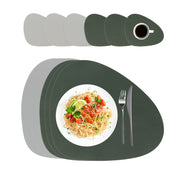 Platzdeckchen mit Untersetzern 6er-Set Dunkelgrün-Grau von Relaxdays