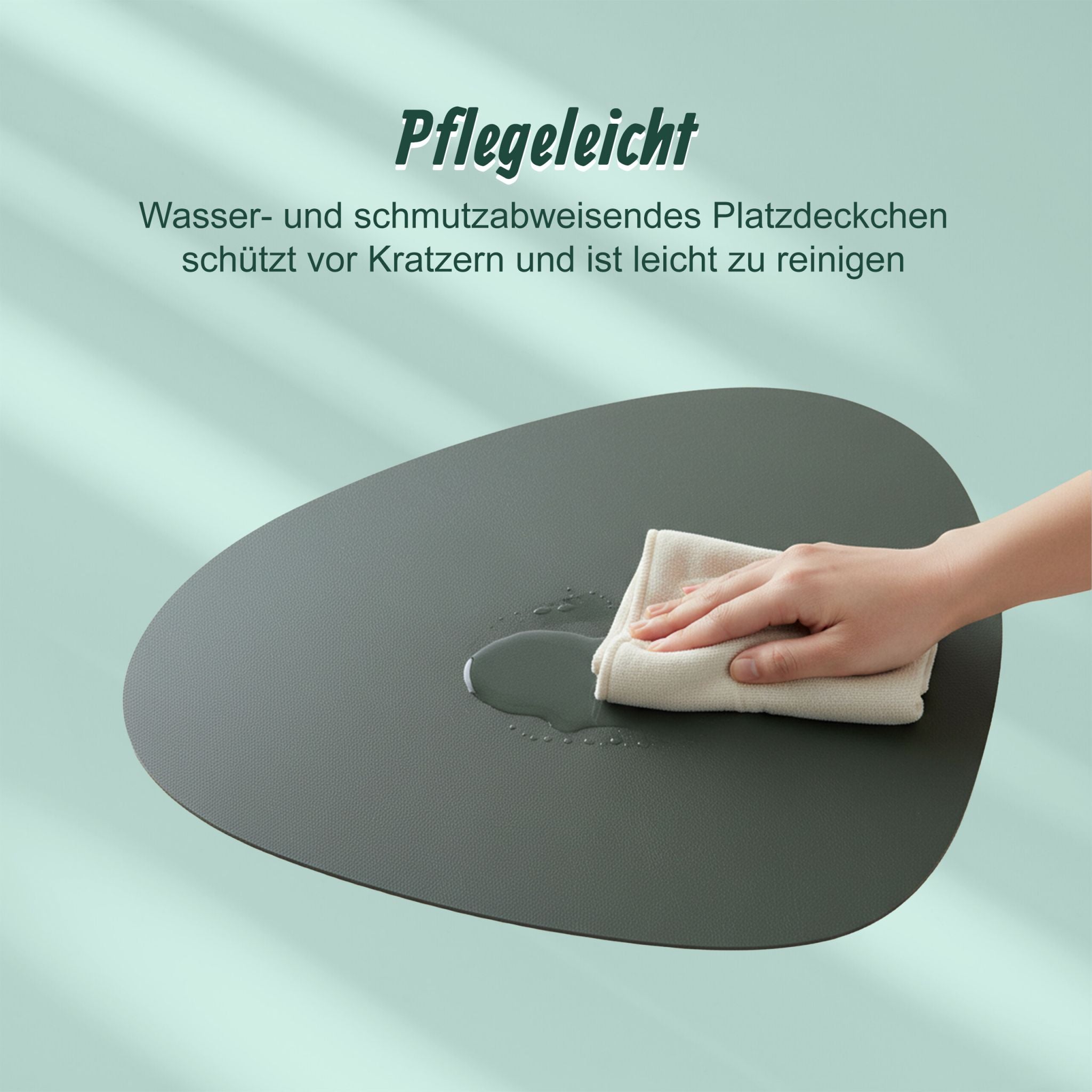 Platzdeckchen mit Untersetzern 6er-Set Dunkelgrün-Grau von Relaxdays