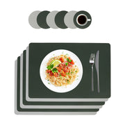 Platzdeckchen mit Untersetzern 6er-Set Dunkelgrün-Grau von Relaxdays