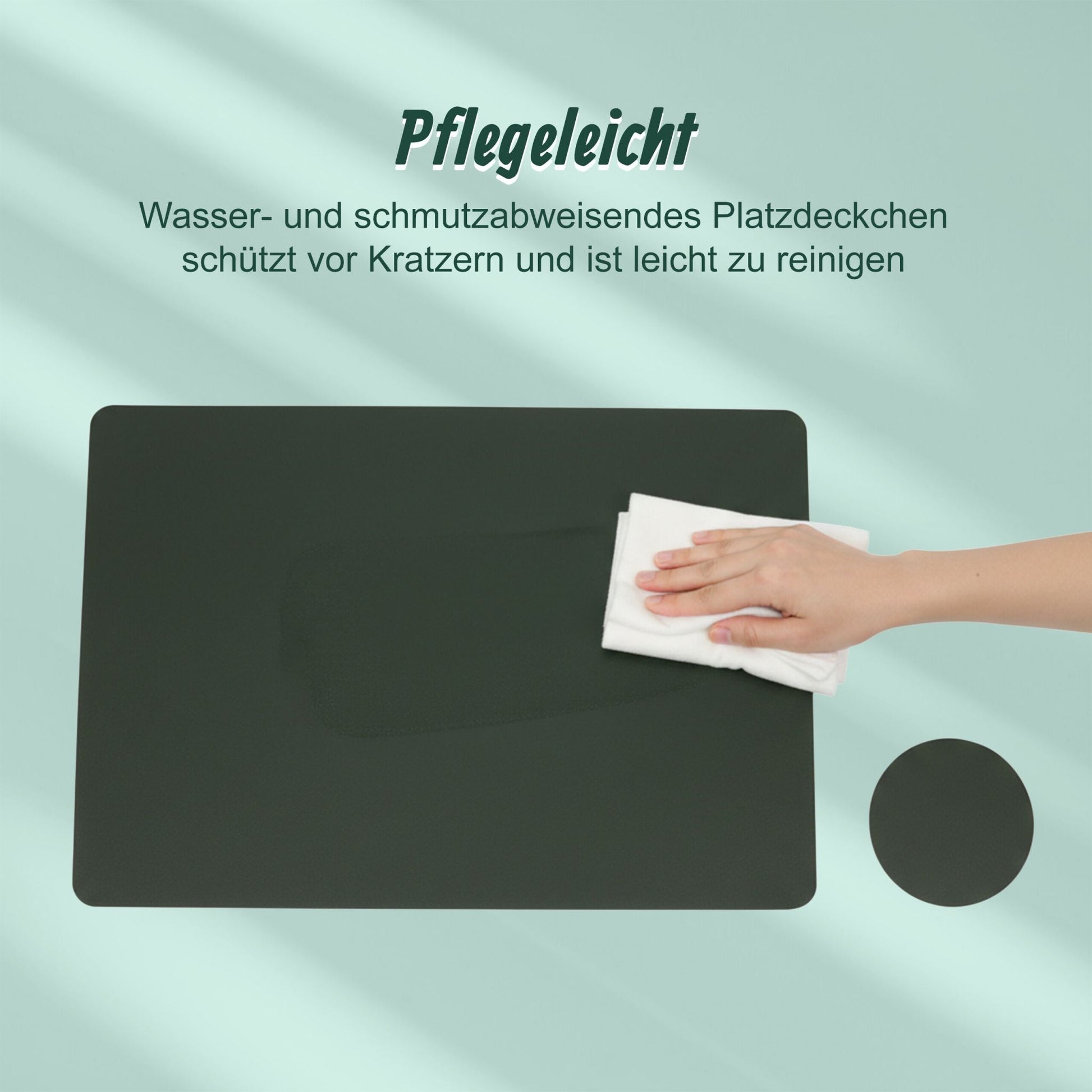 Platzdeckchen mit Untersetzern 6er-Set Dunkelgrün-Grau von Relaxdays