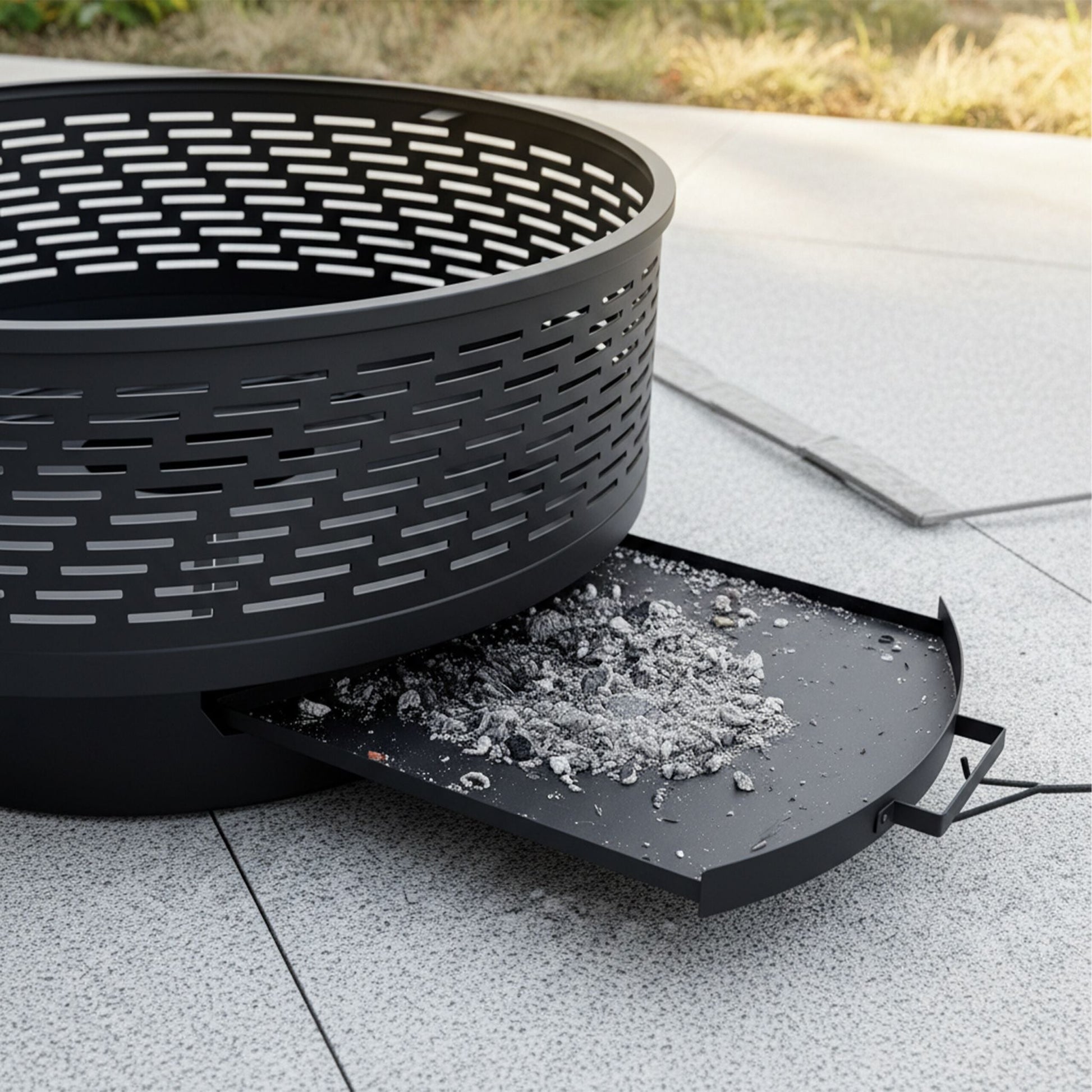 Feuerschale mit Deckel und Grill Schwarz von Relaxdays