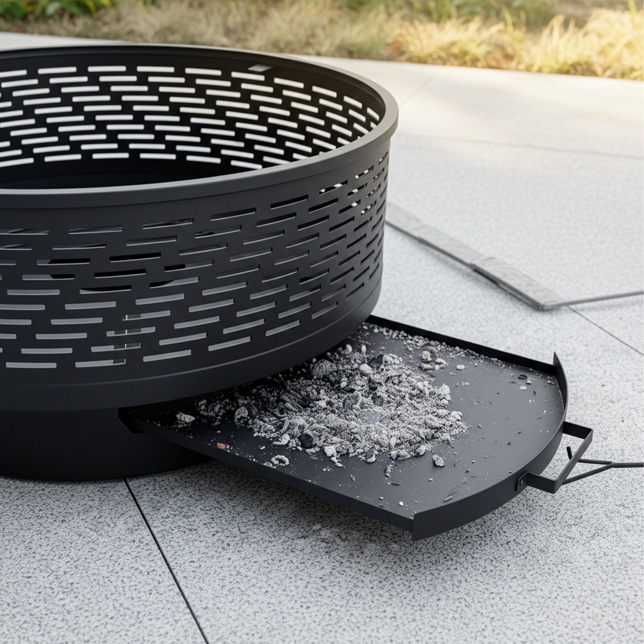 Feuerschale mit Deckel und Grill Schwarz von Relaxdays