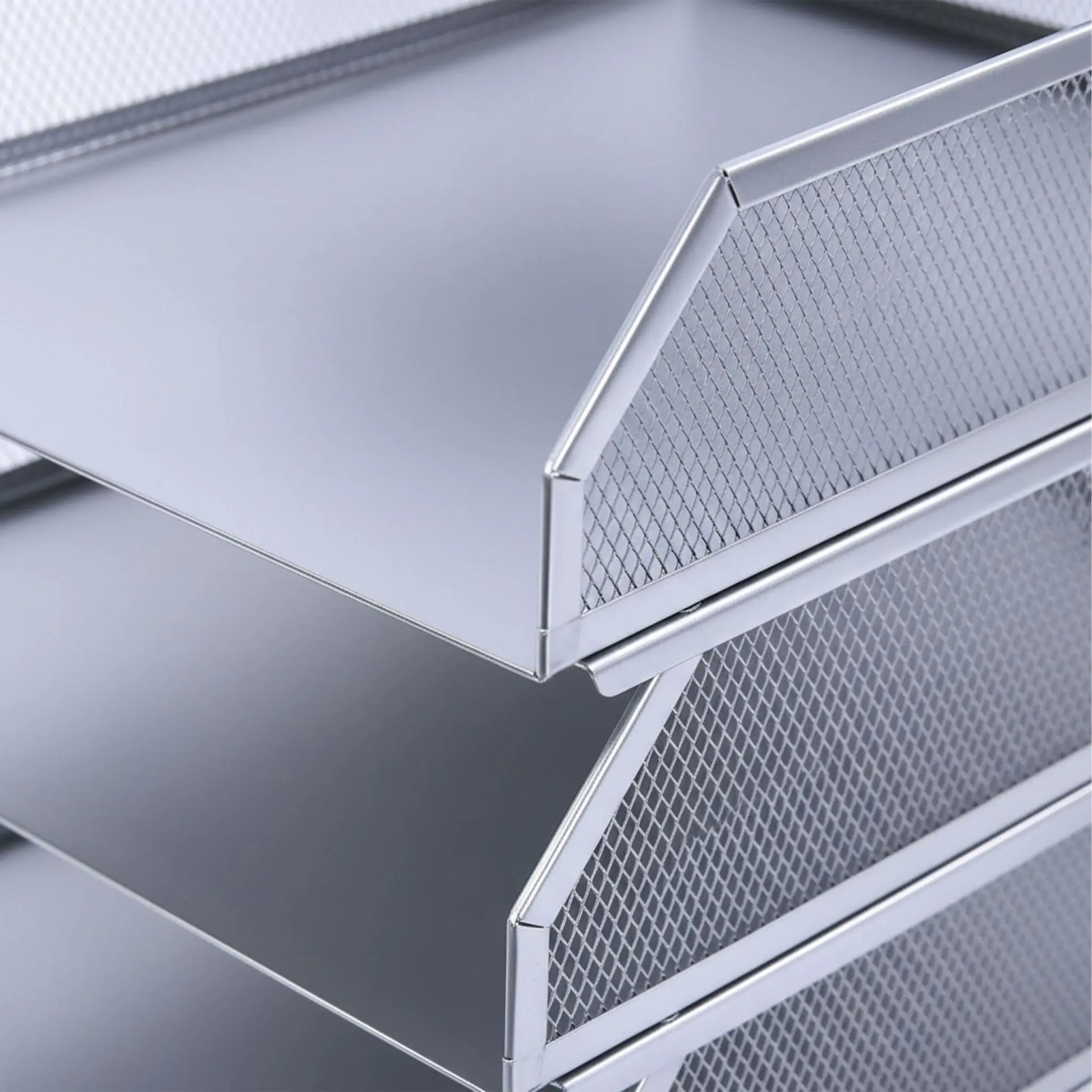 Briefablage Metall 4 Fächer Silber von Relaxdays