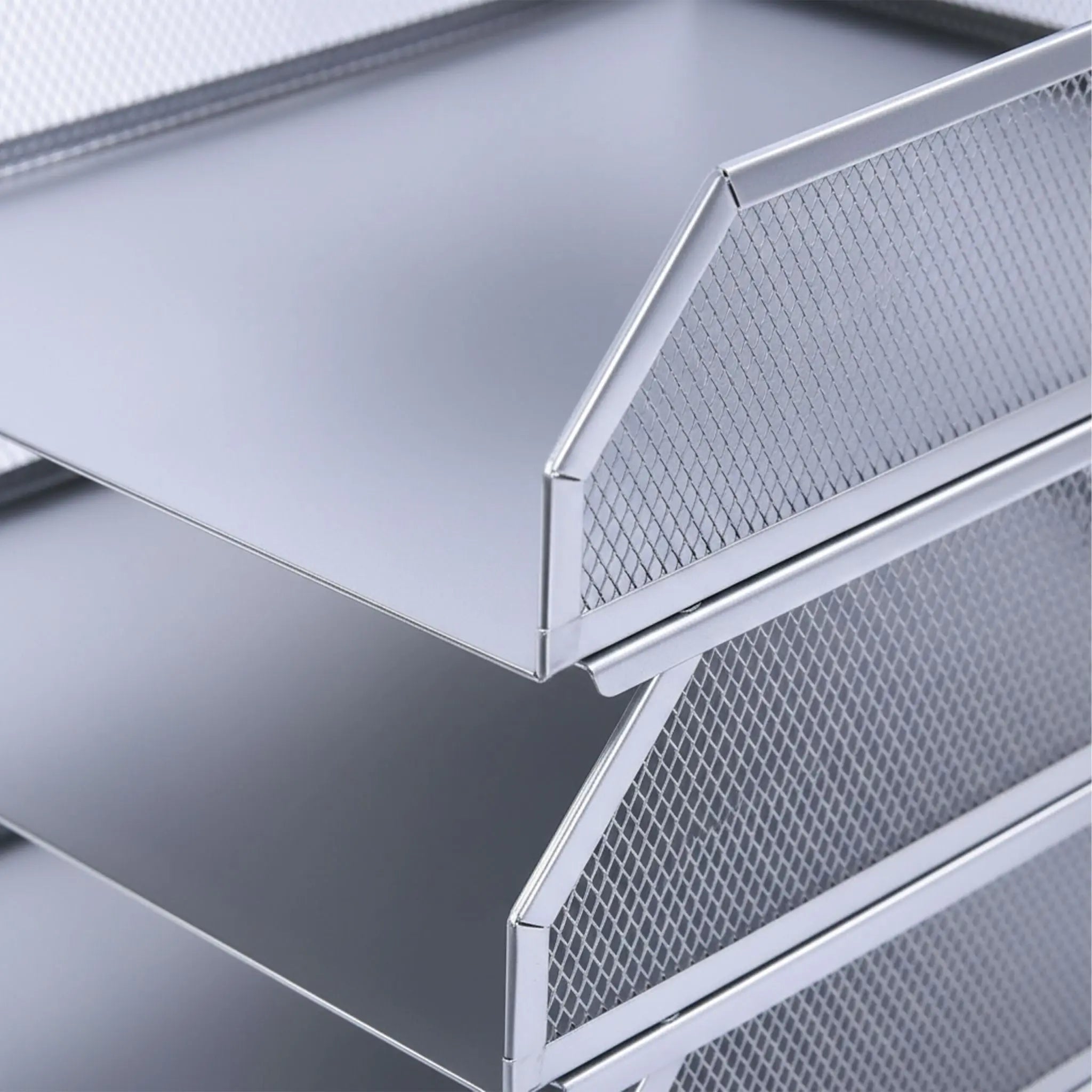 Briefablage Metall 4 Fächer Silber von Relaxdays